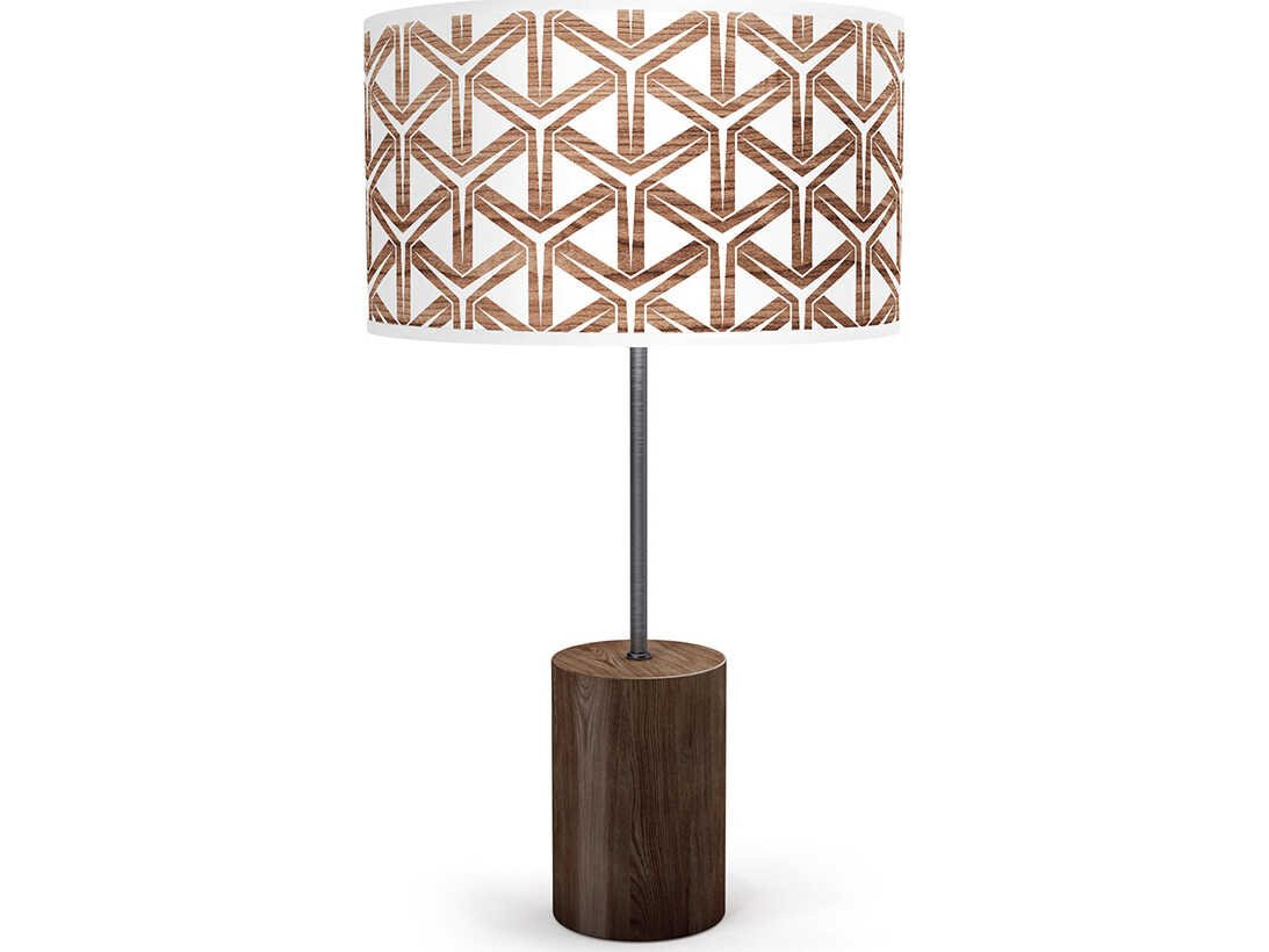 Cubist Printed Chuck Brown Buffet Lamp