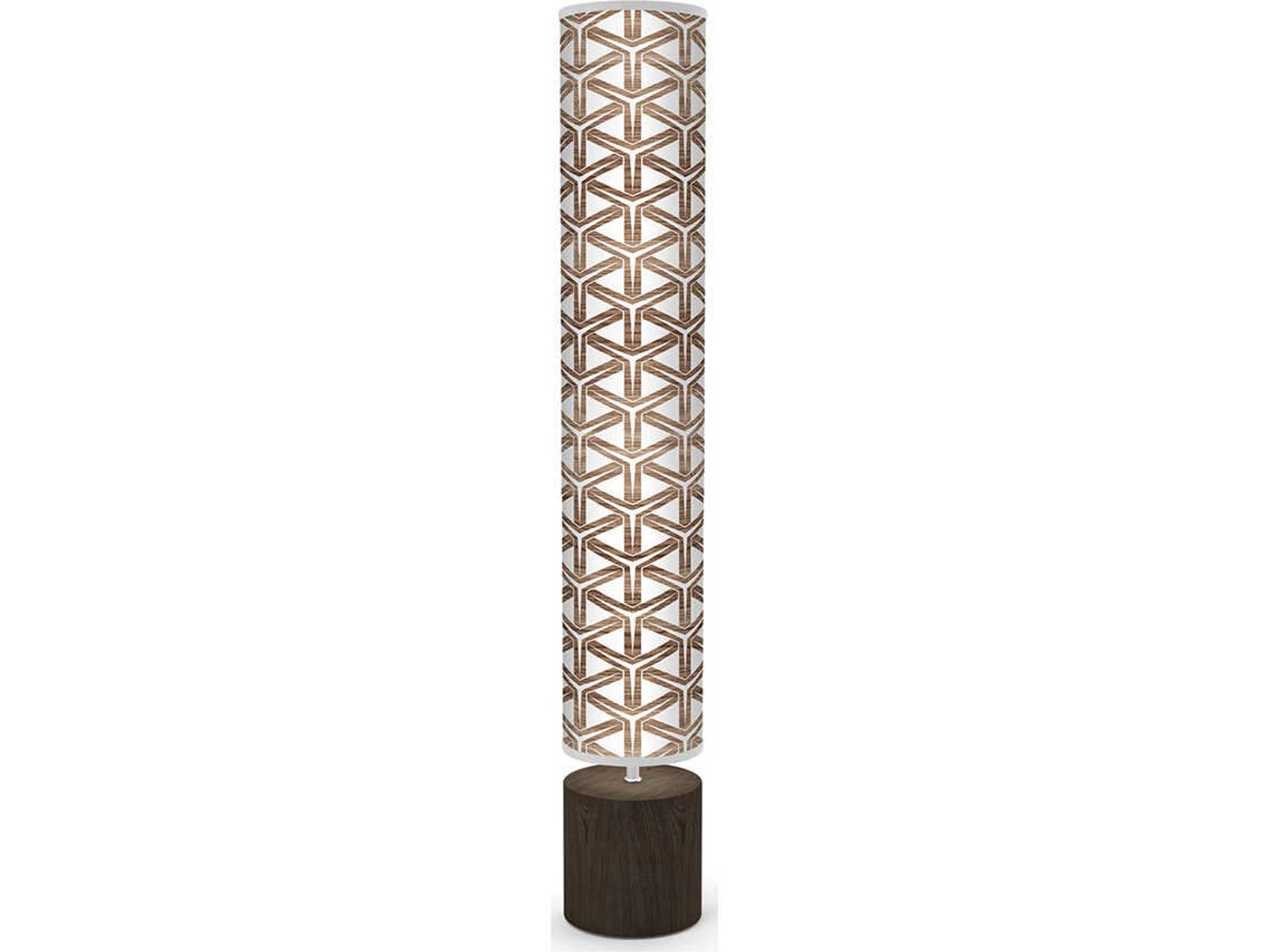 Cubist Printed Spin Brown Floor Lamp