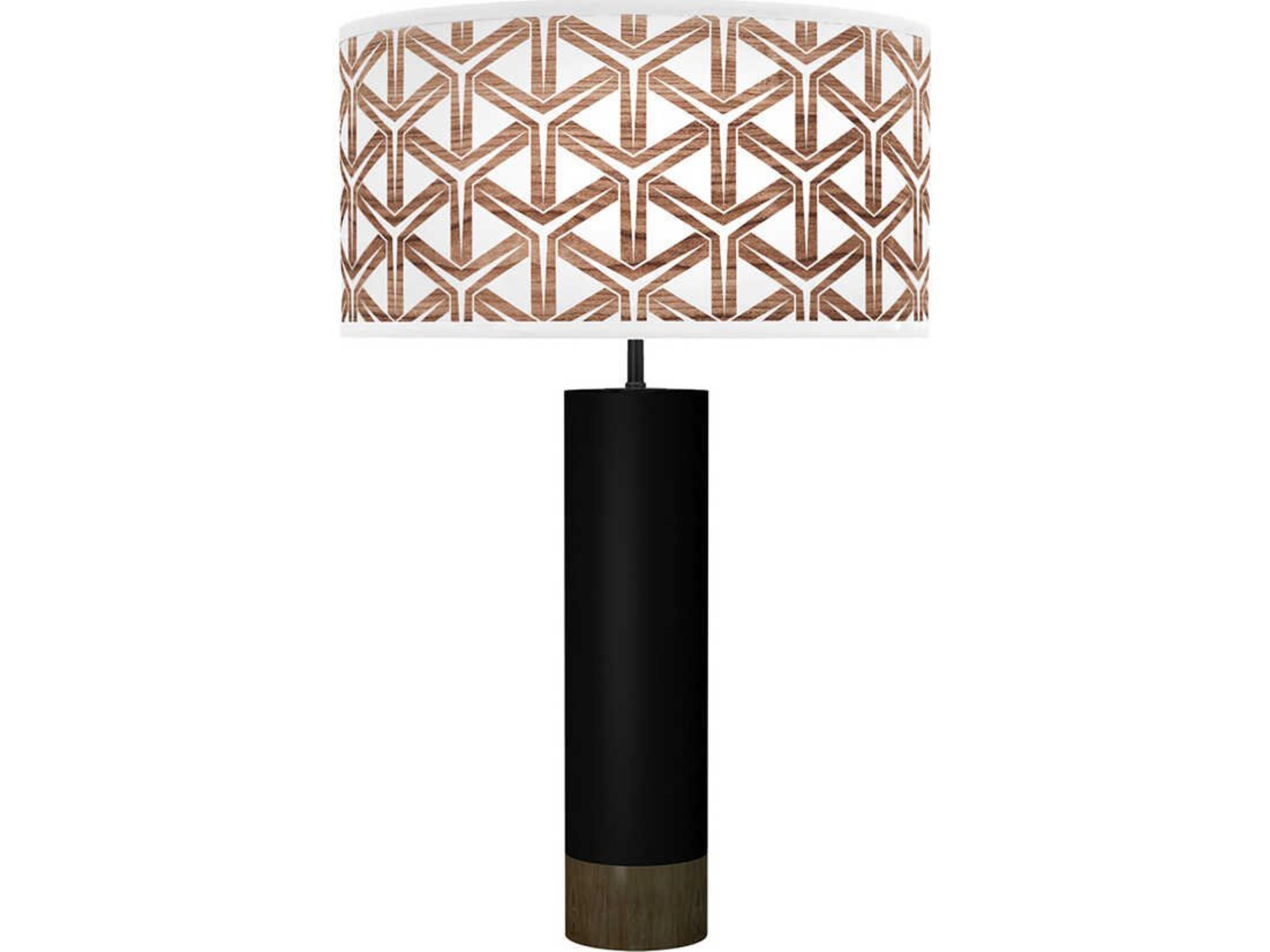 Cubist Printed Thad Black Buffet Lamp