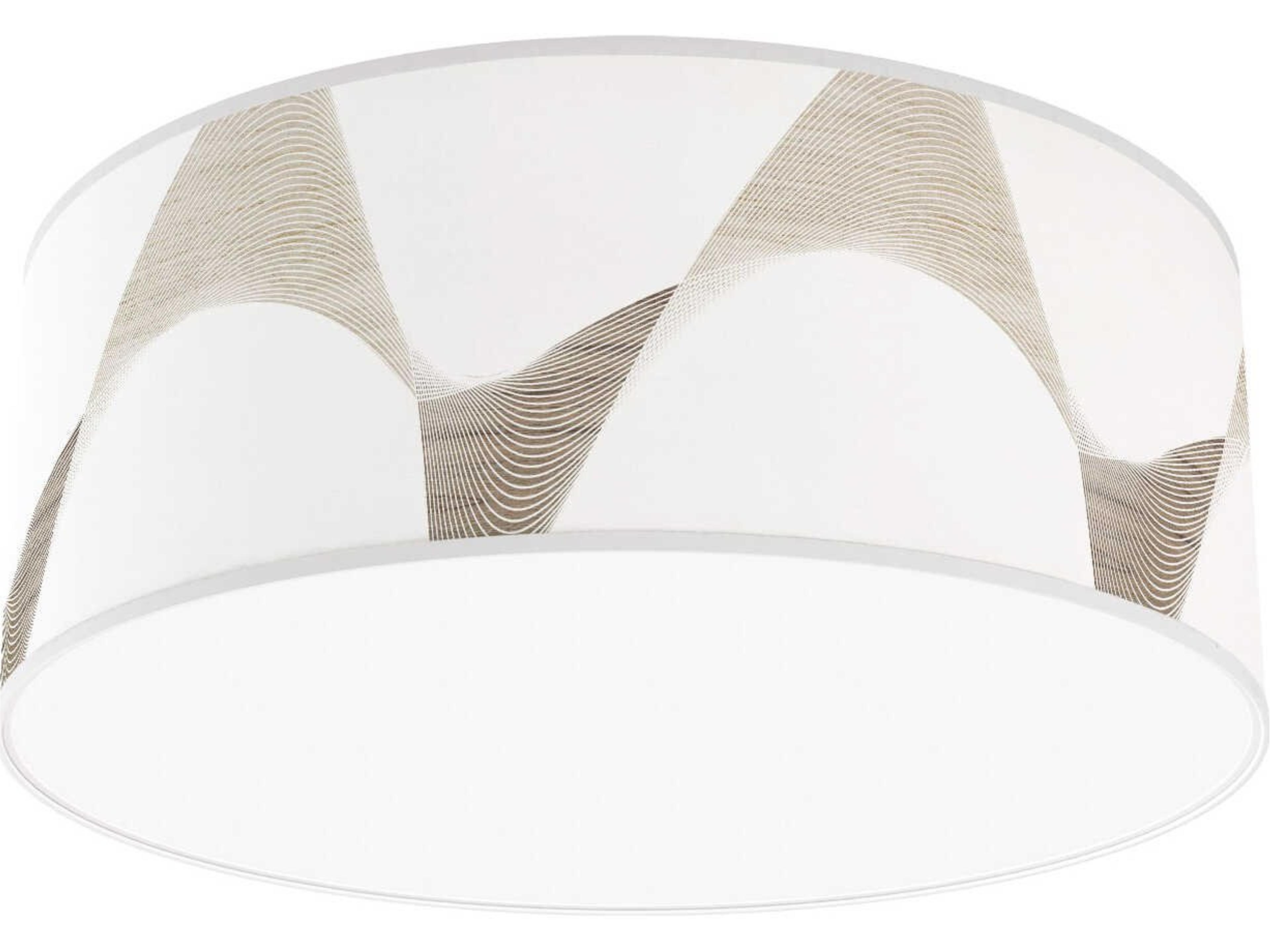Wave Printed Andrea 1-Light Brown Drum Flush Mount
