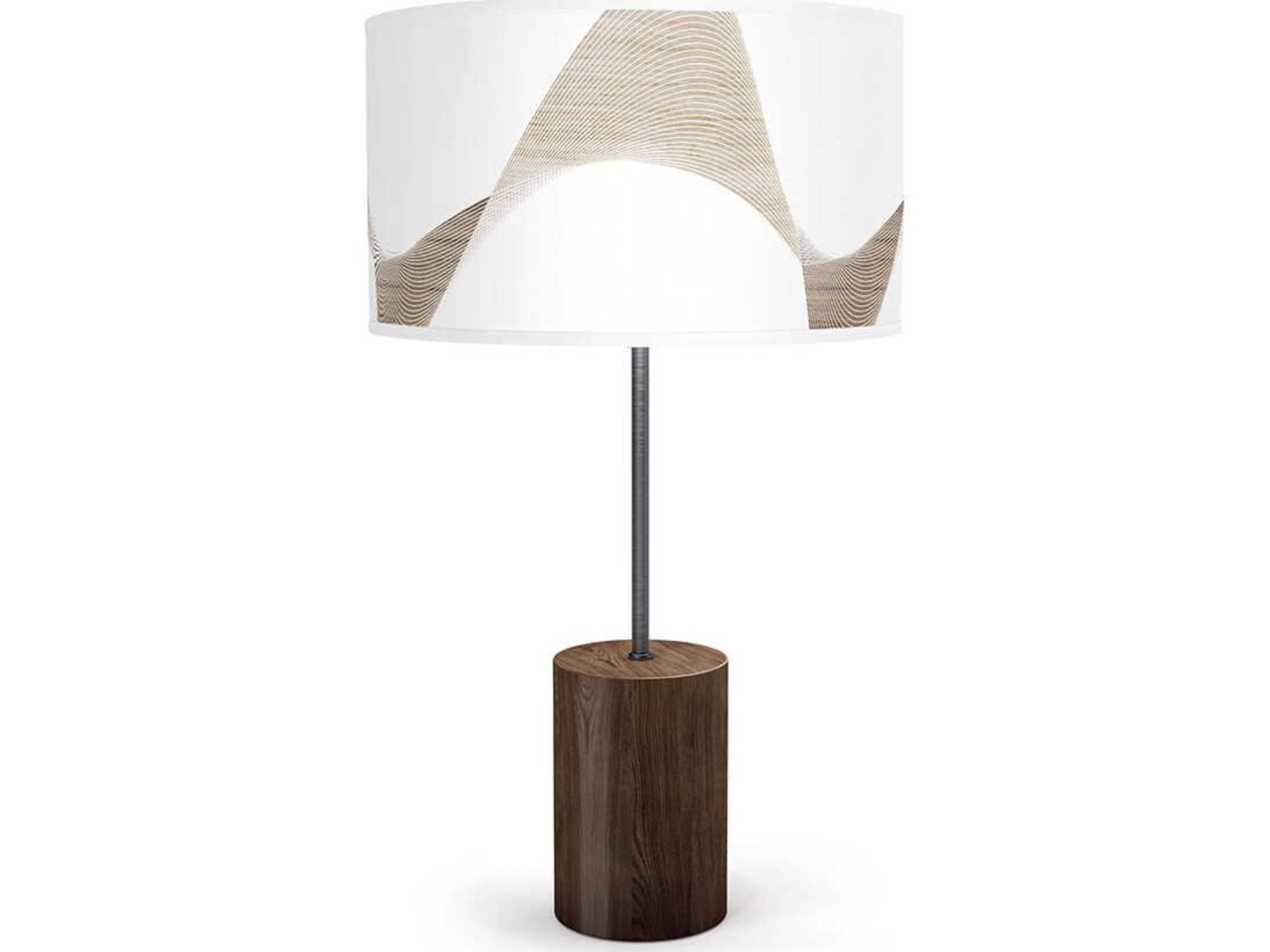Wave Printed Chuck Brown Buffet Lamp