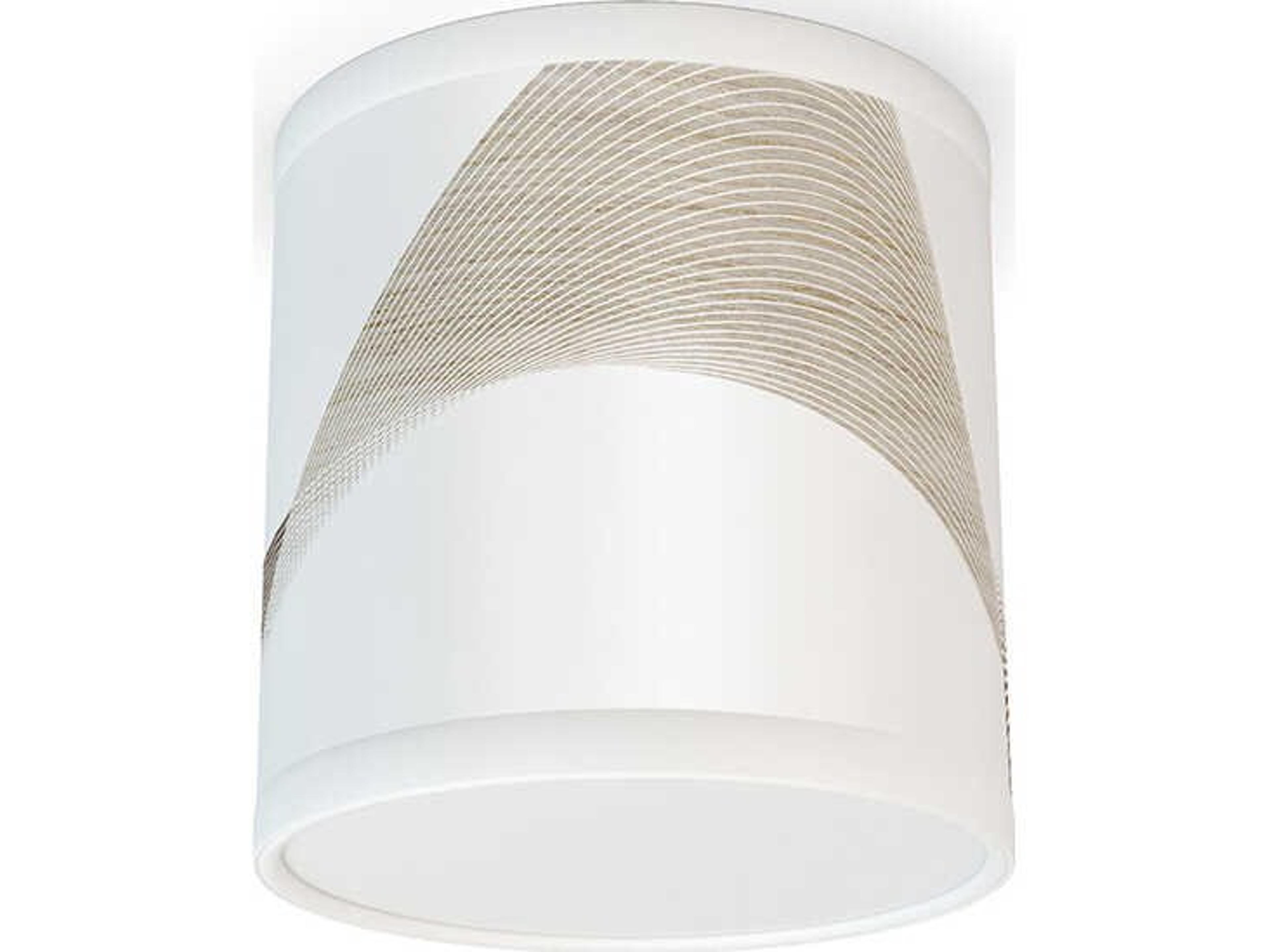 Wave Printed Reed 1-Light Brown Drum Flush Mount