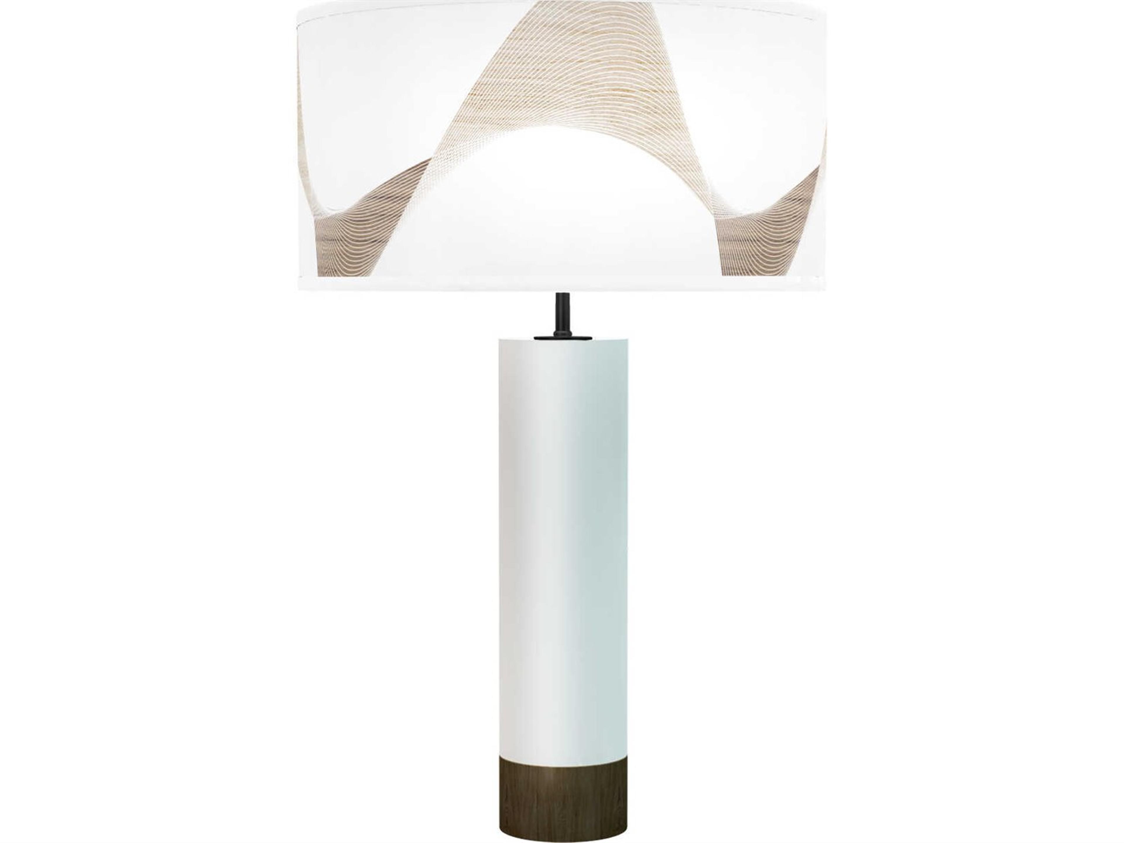 Wave Printed Thad White Buffet Lamp