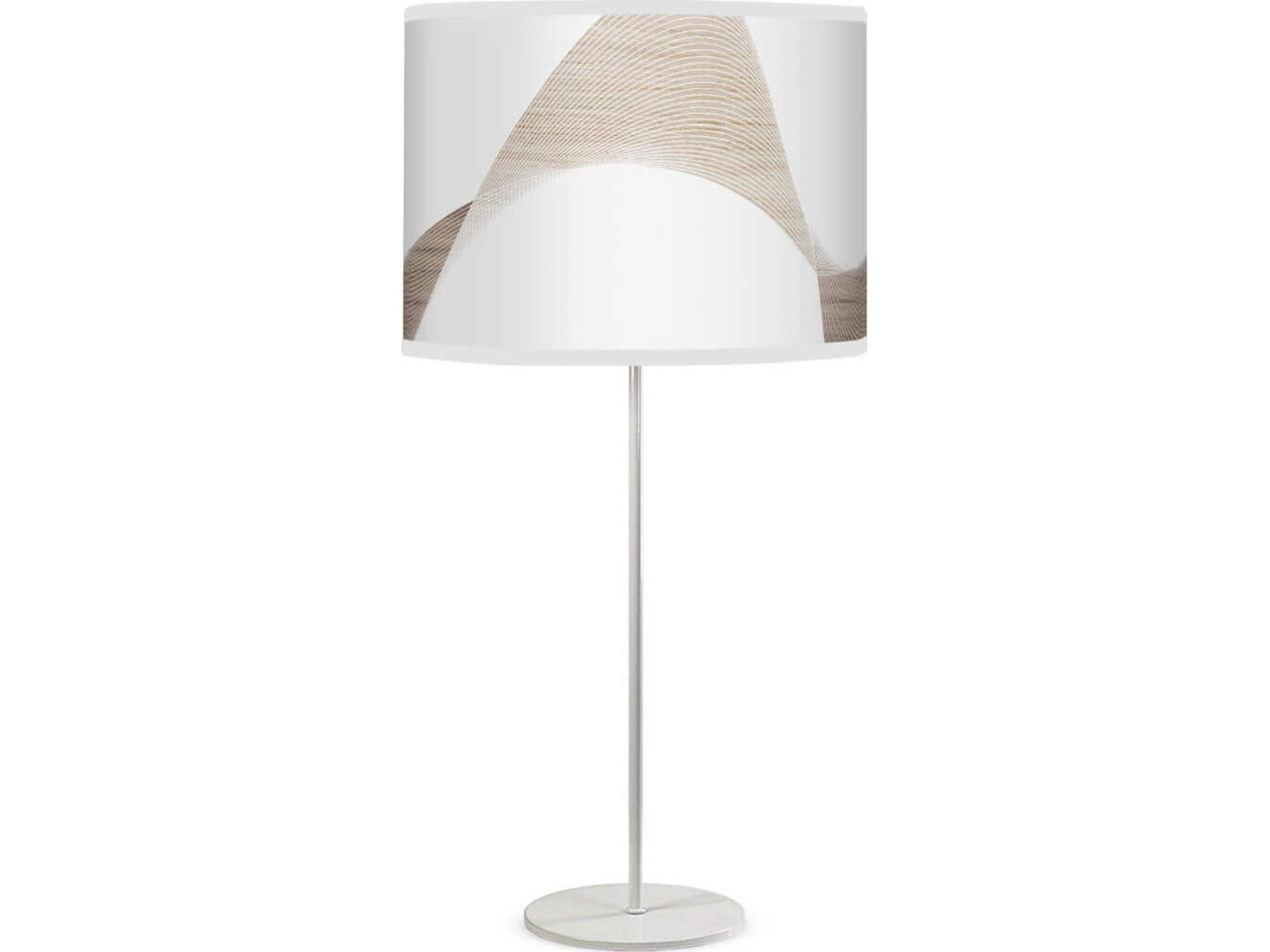 Wave Printed Tyler White Table Lamp