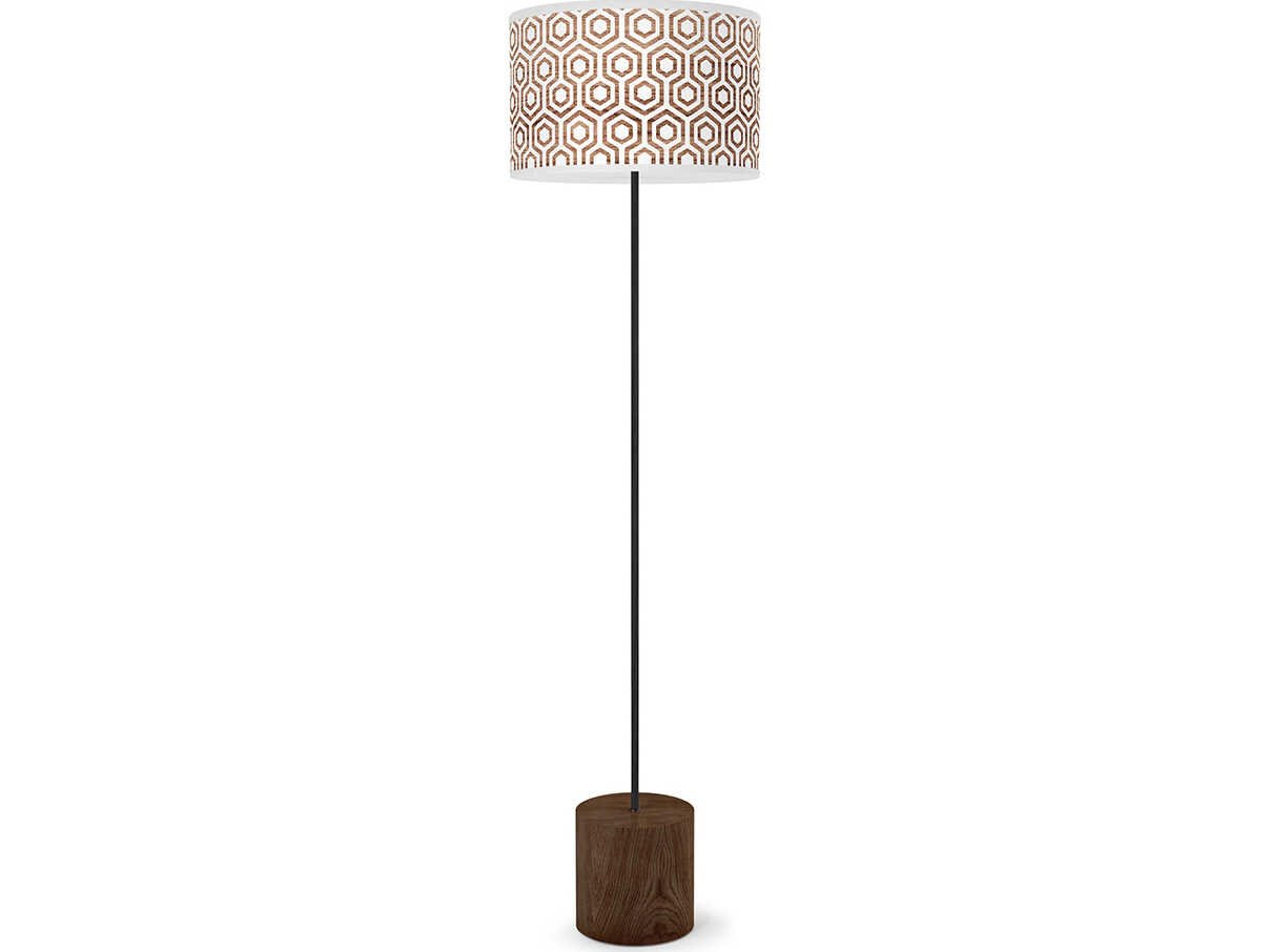 Hexagon Printed Brown Floor Lamp