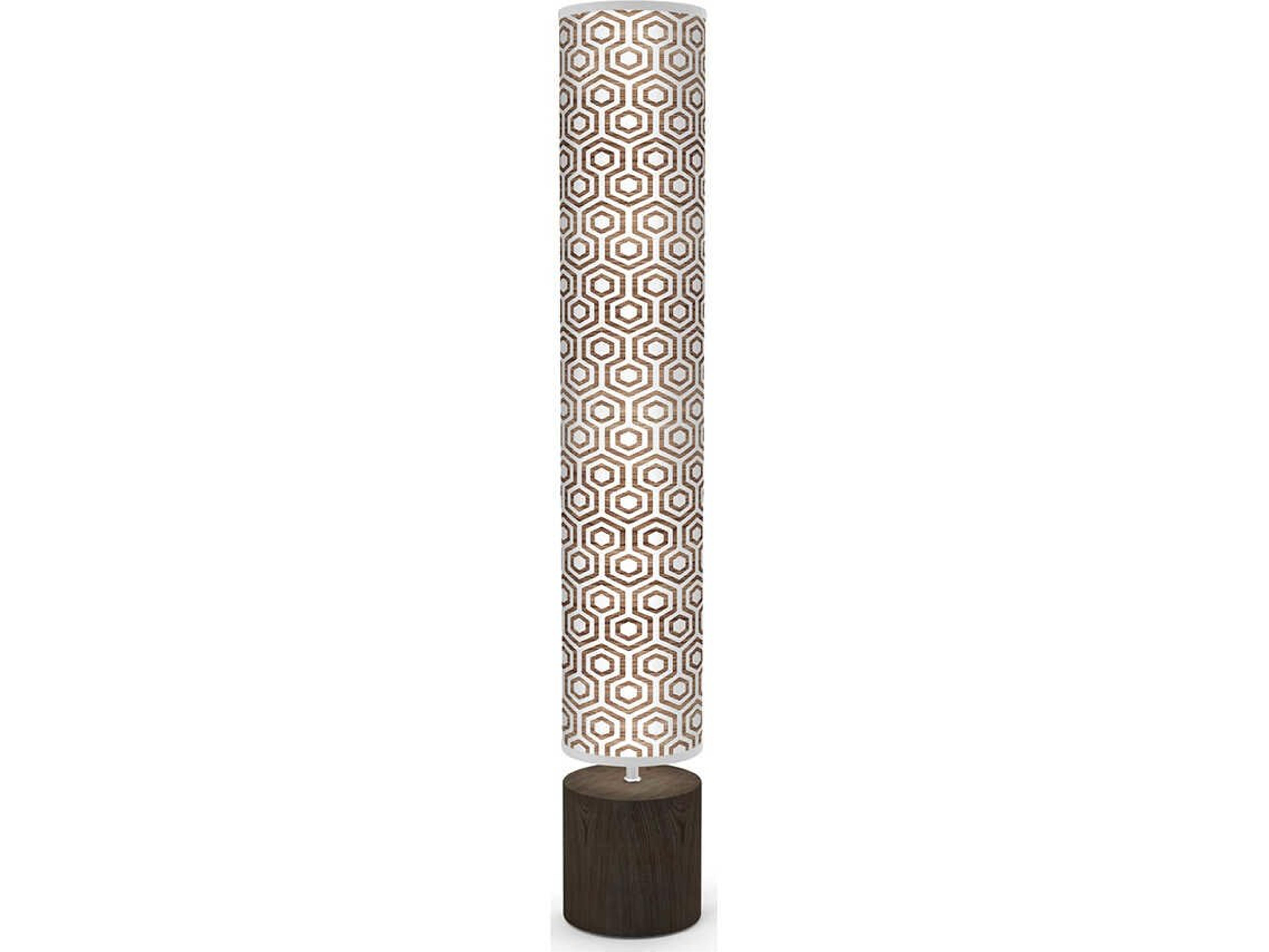 Hexagon Printed Spin Brown Floor Lamp