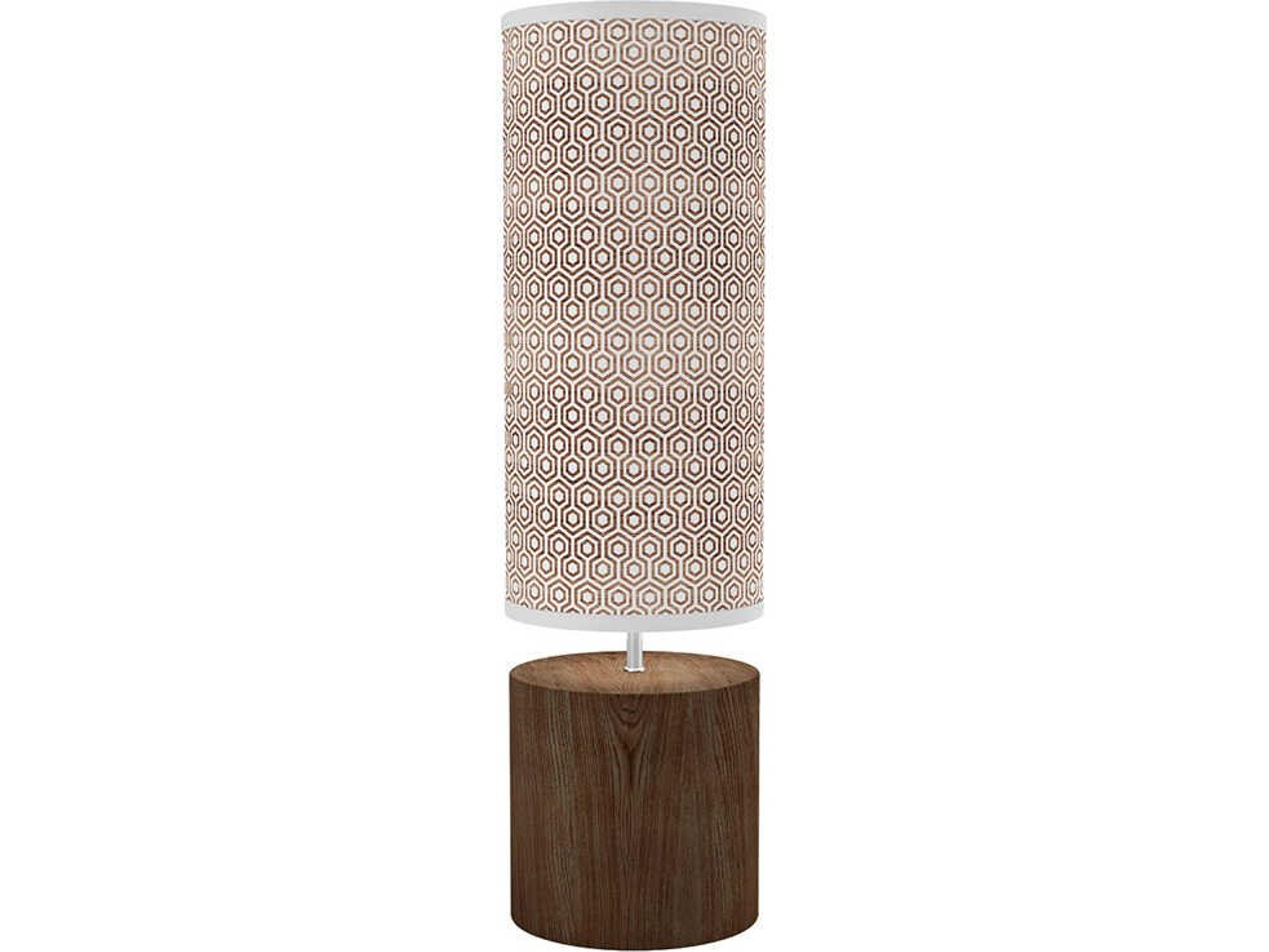 Hexagon Printed Spin Brown Buffet Lamp