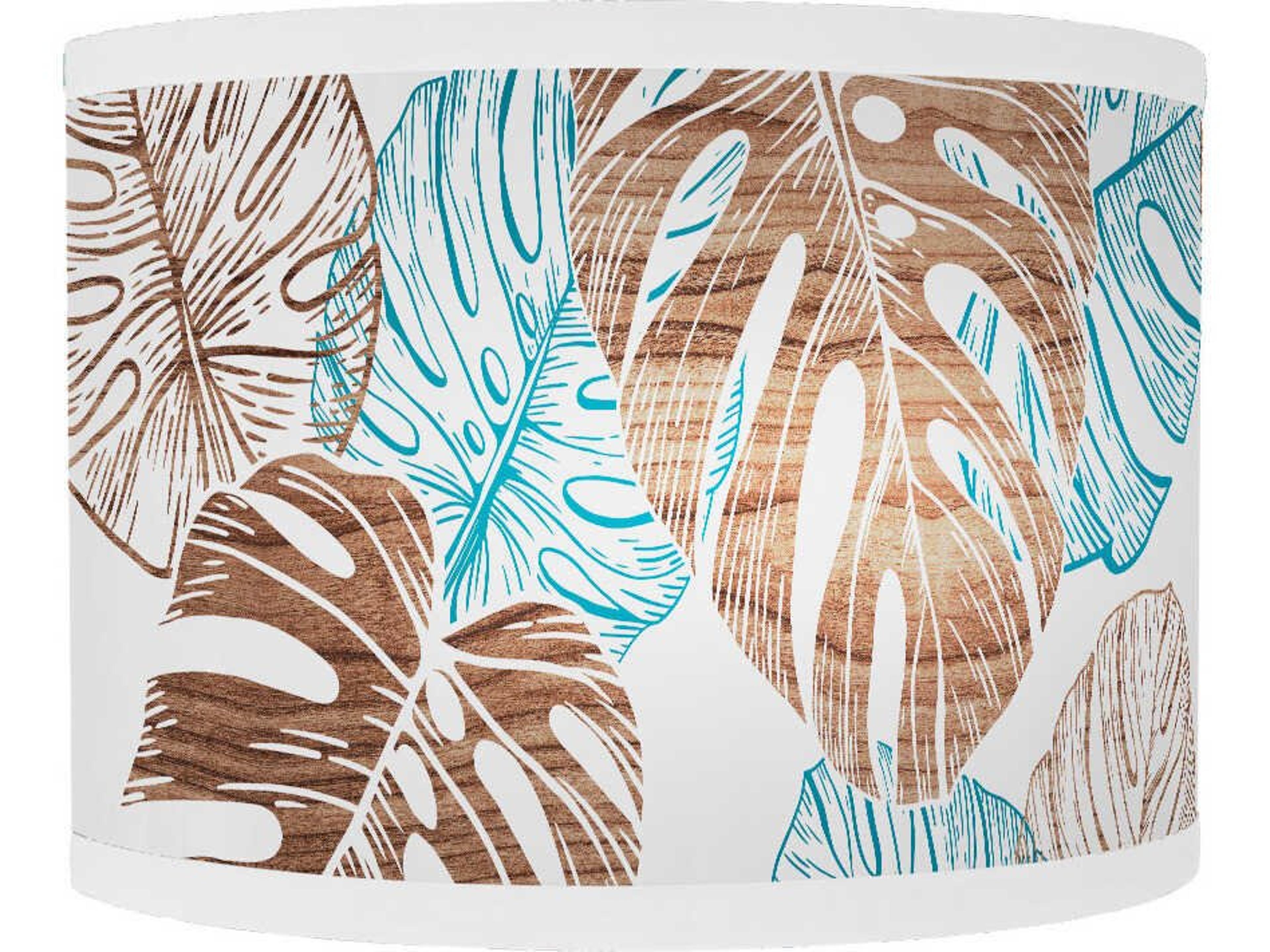 Monstera Printed Lyle 1-Light Blue Wall Sconce
