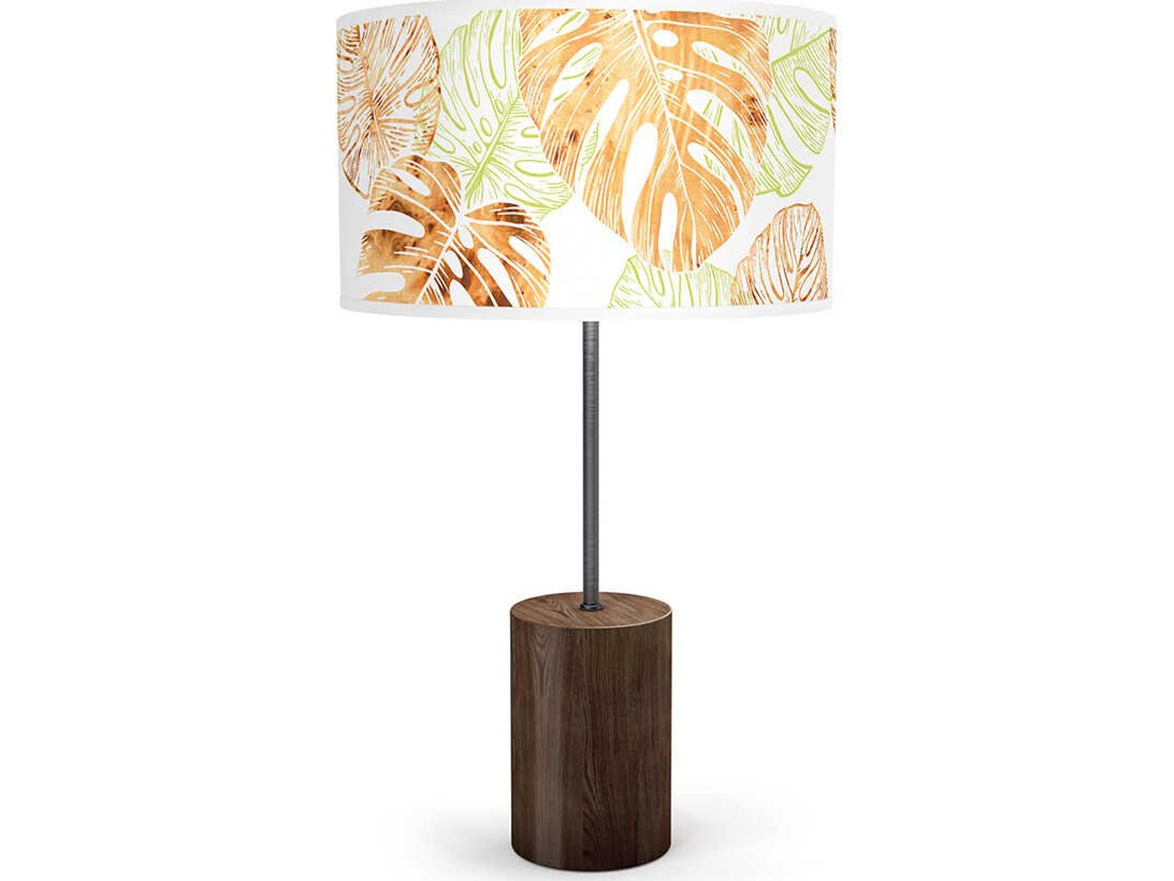 Monstera Printed Chuck Green Buffet Lamp