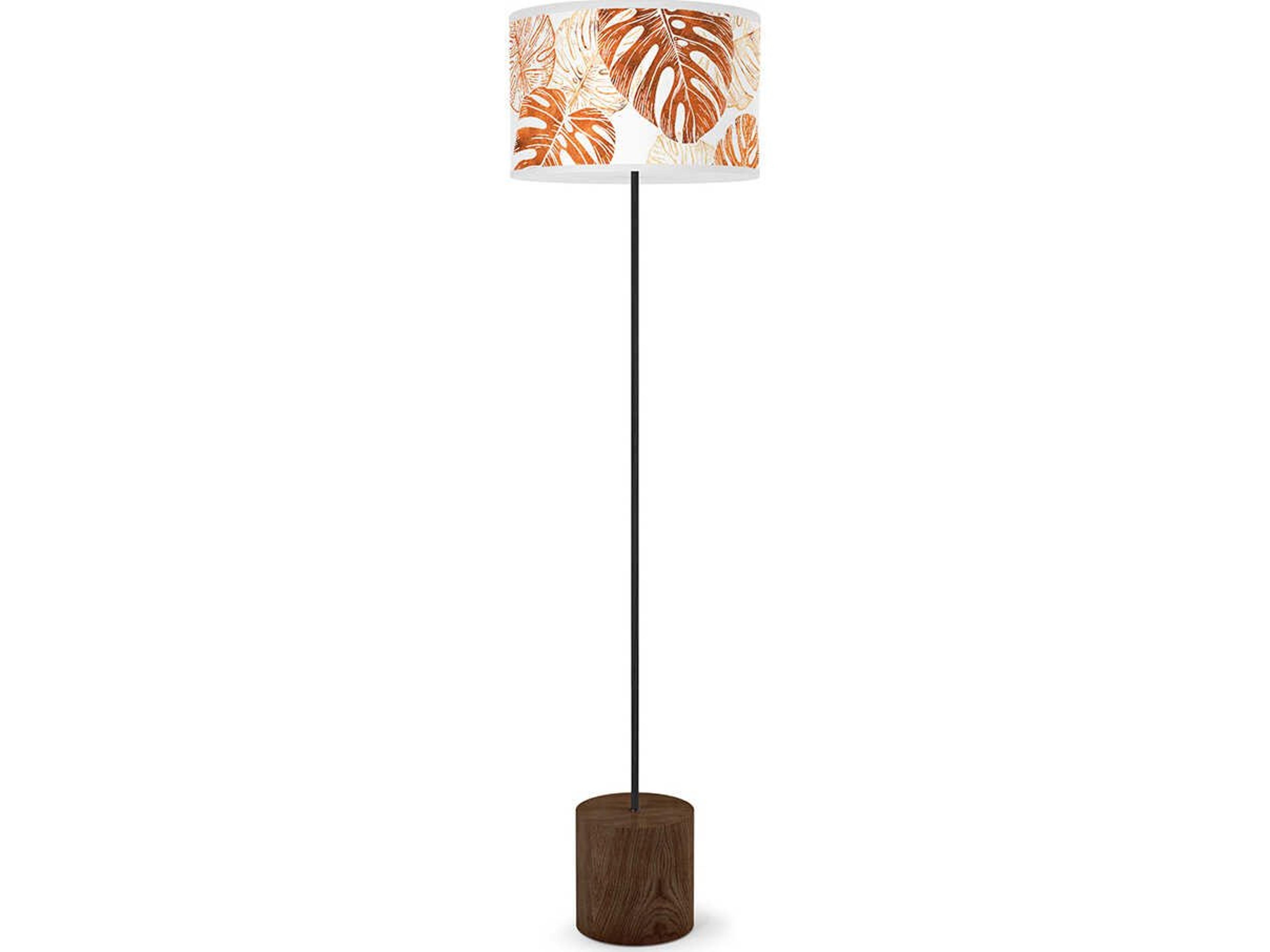 Monstera Printed Brown Floor Lamp