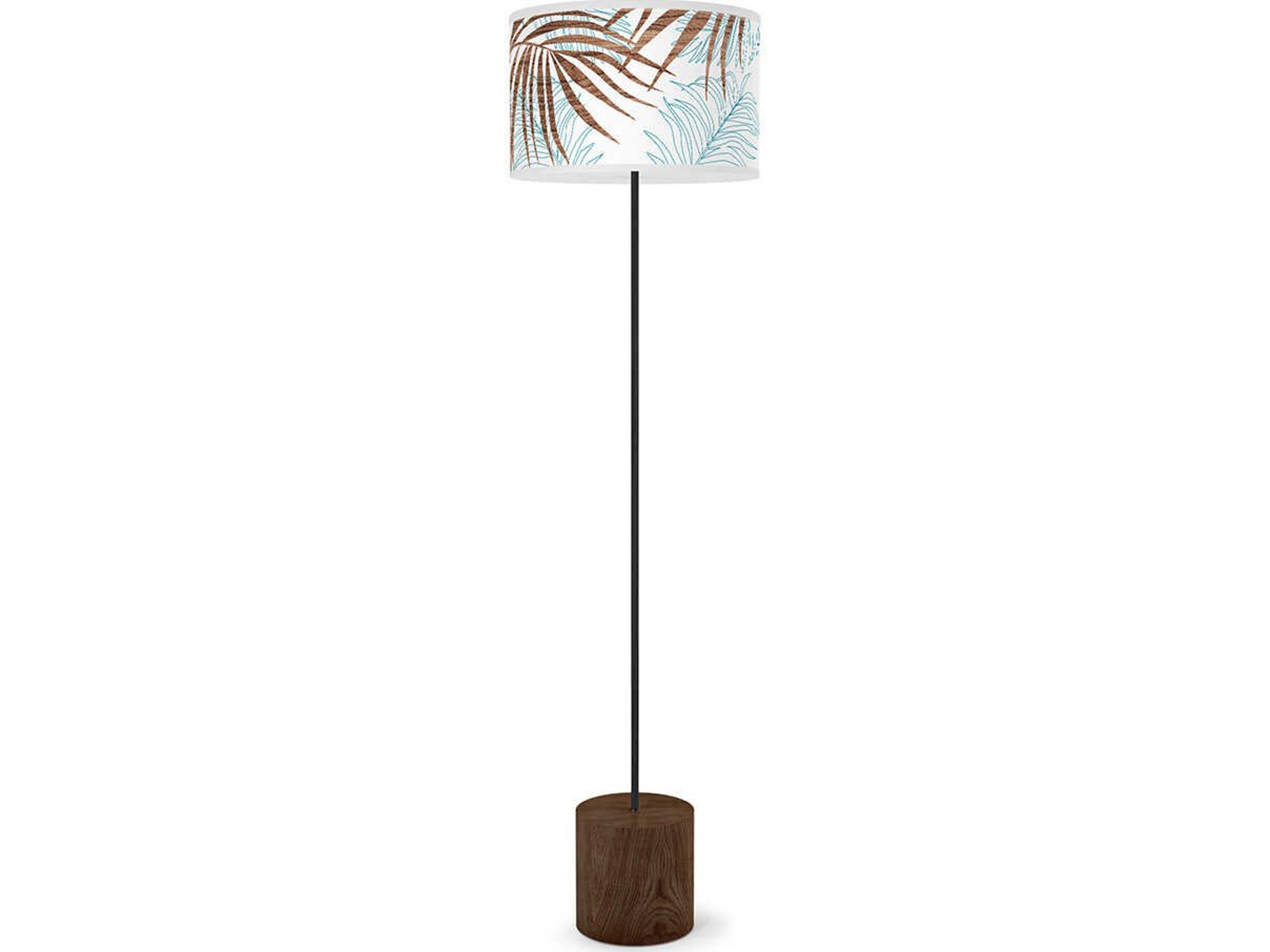 Palm Printed Blue Floor Lamp