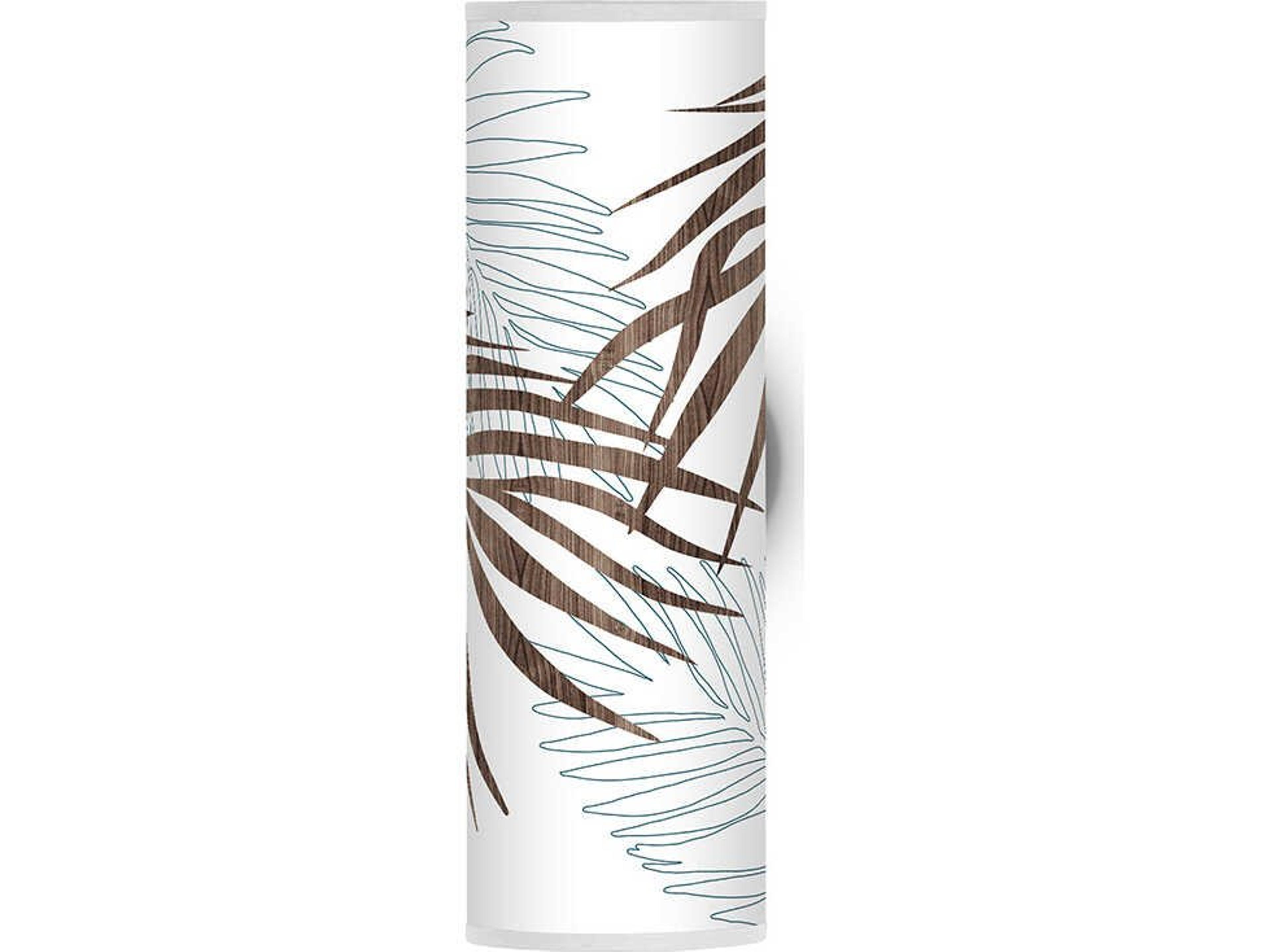 Palm Printed Axel 1-Light Blue Wall Sconce