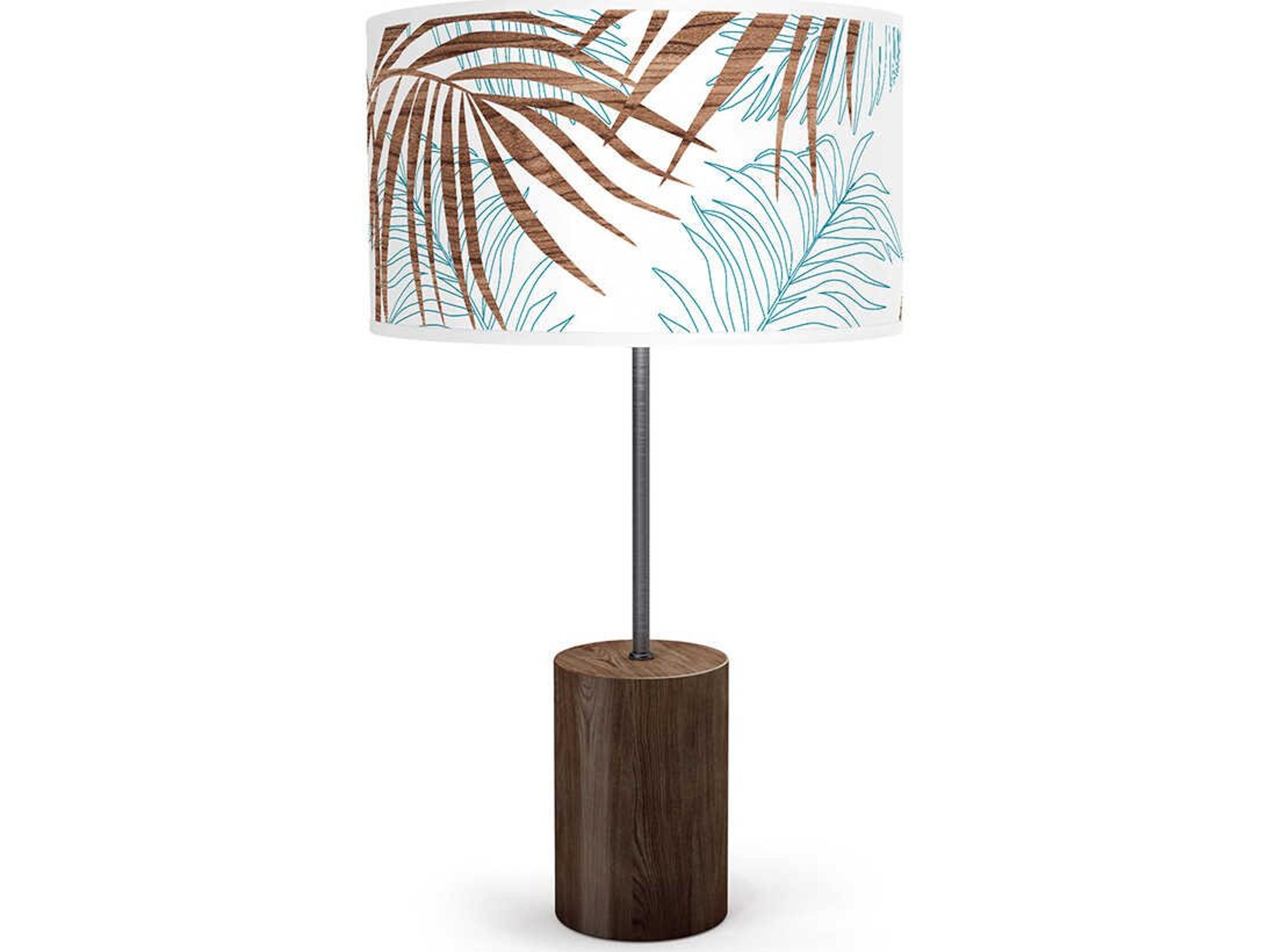 Palm Printed Chuck Blue Buffet Lamp