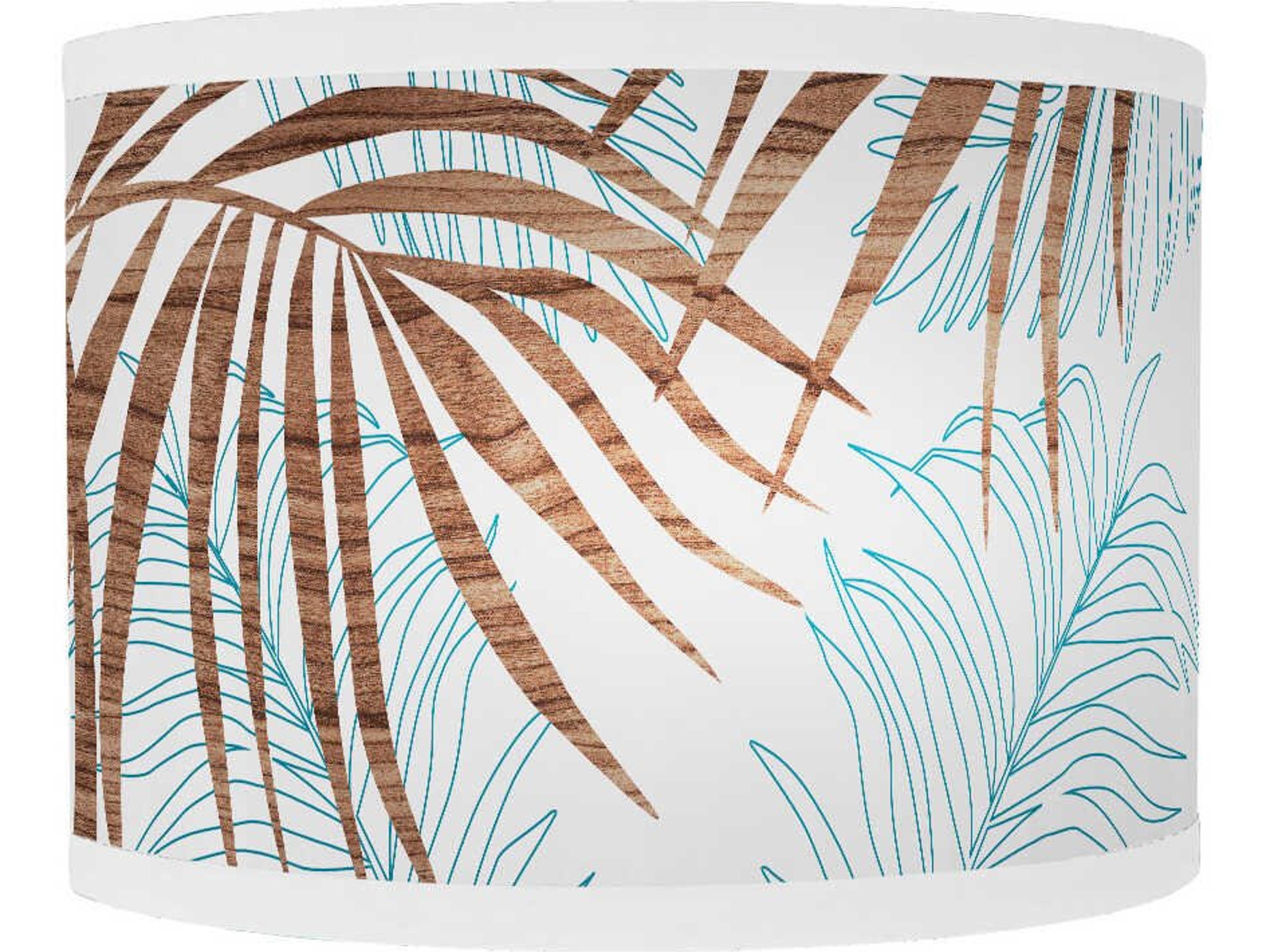 Palm Printed Lyle 1-Light Blue Wall Sconce