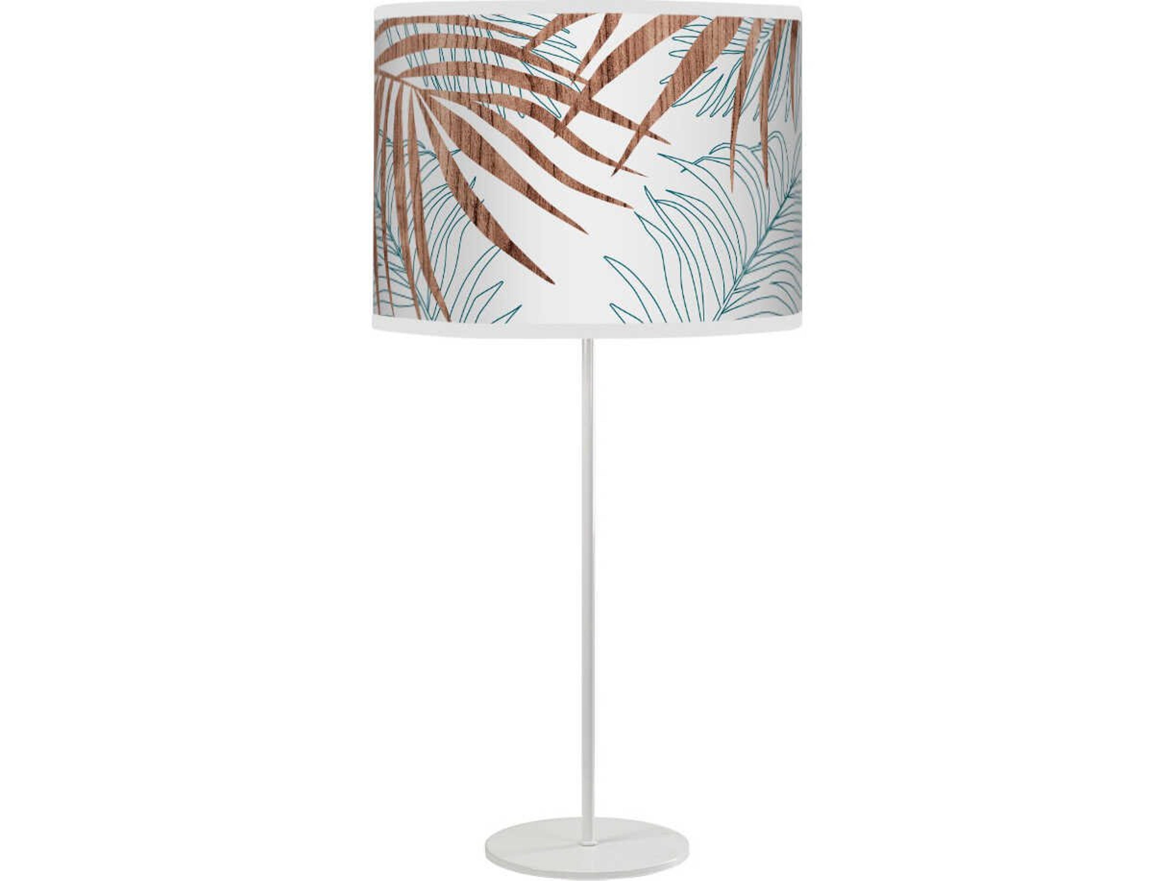 Palm Printed Tyler White Table Lamp