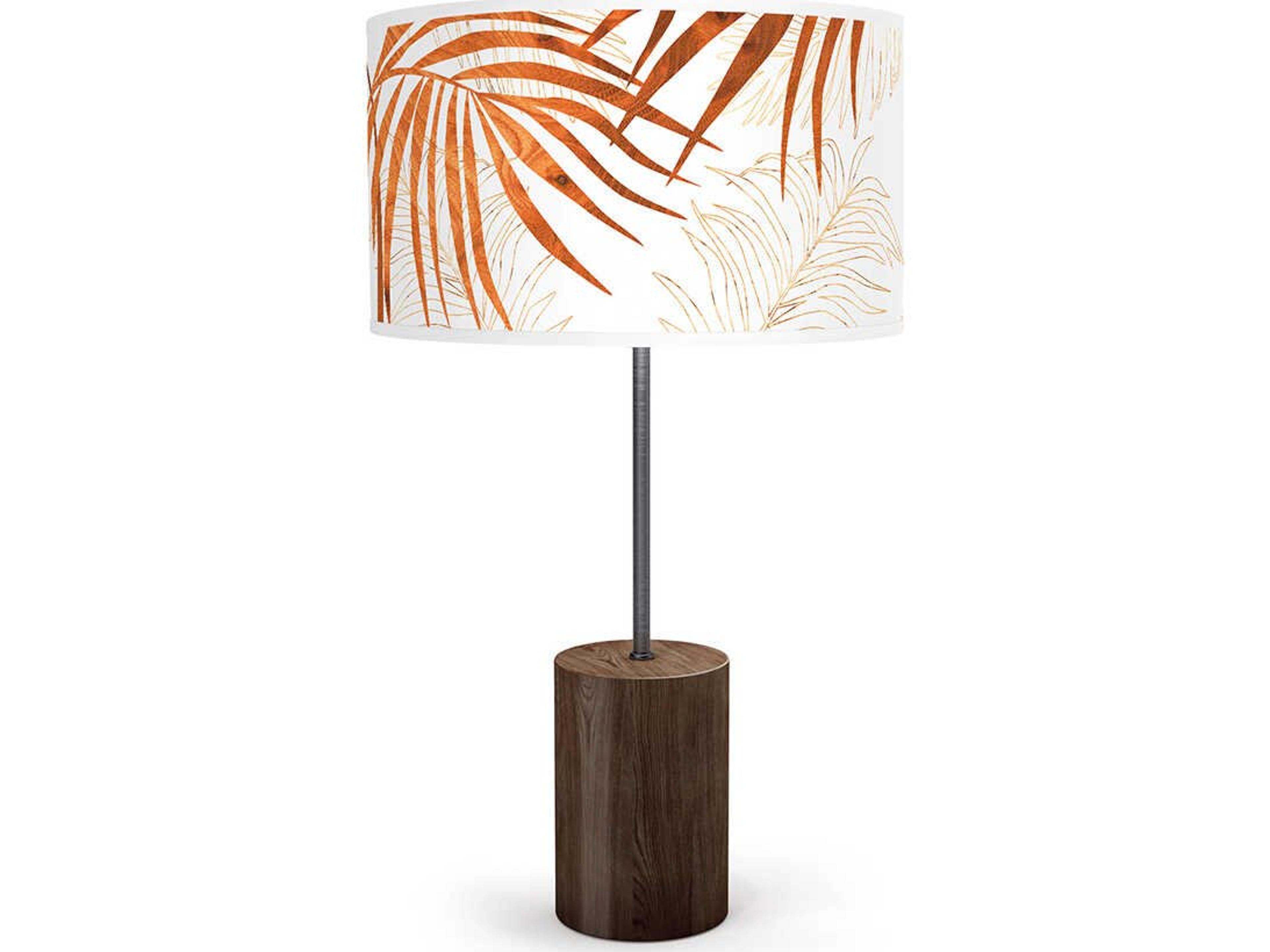 Palm Printed Chuck Brown Buffet Lamp