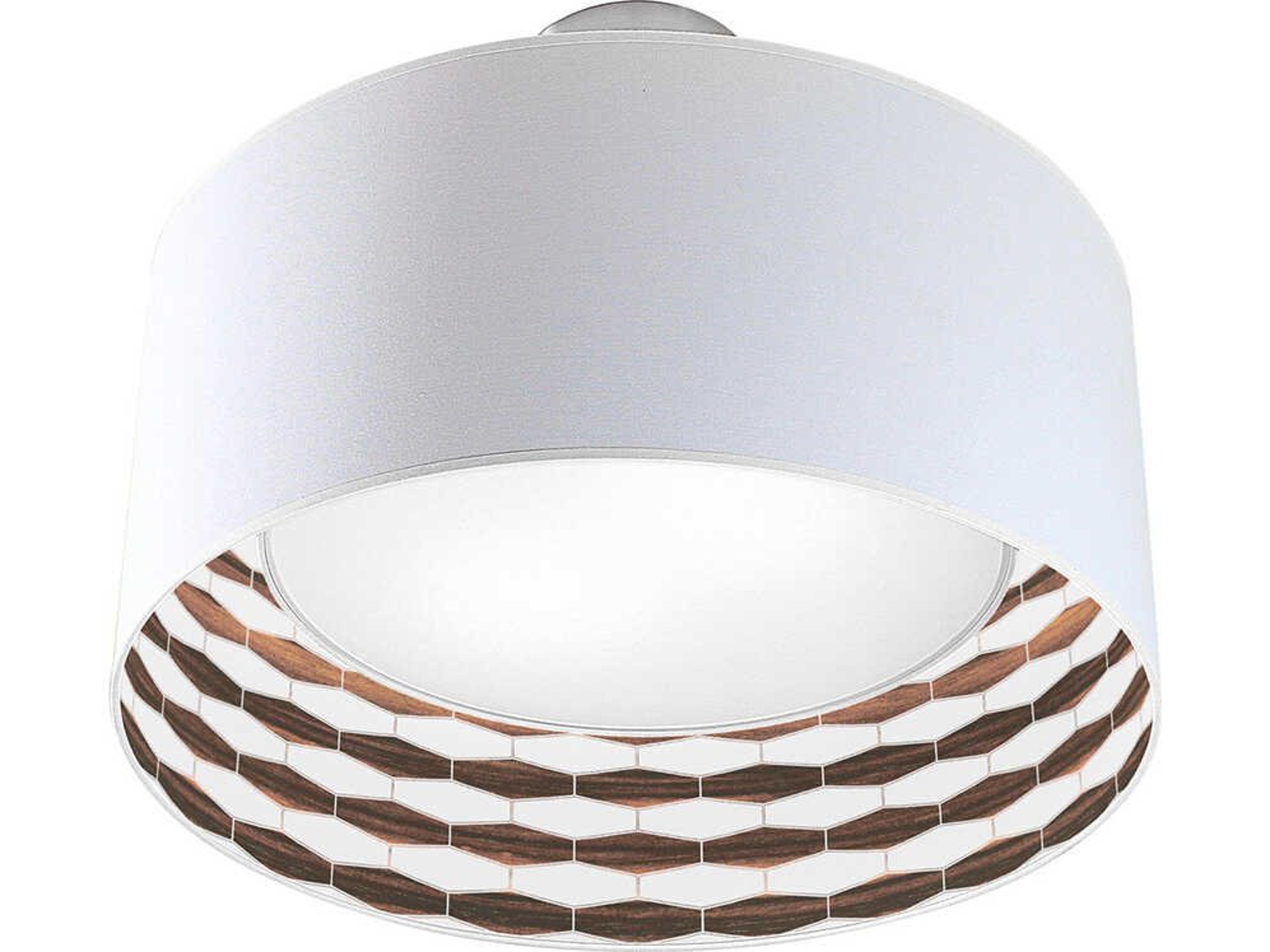 Weave Printed Inny 2-Light Ebony Drum Flush Mount