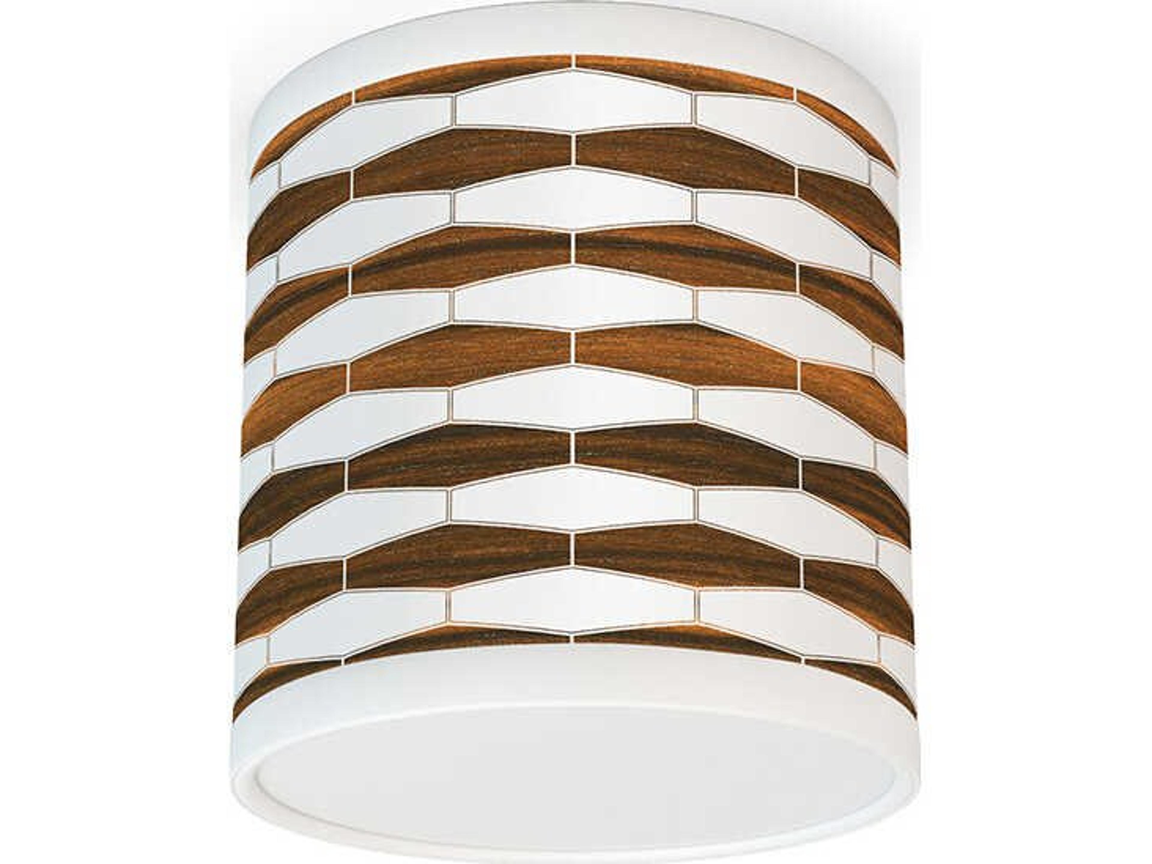 Weave Printed Reed 1-Light Ebony Cylinder Flush Mount