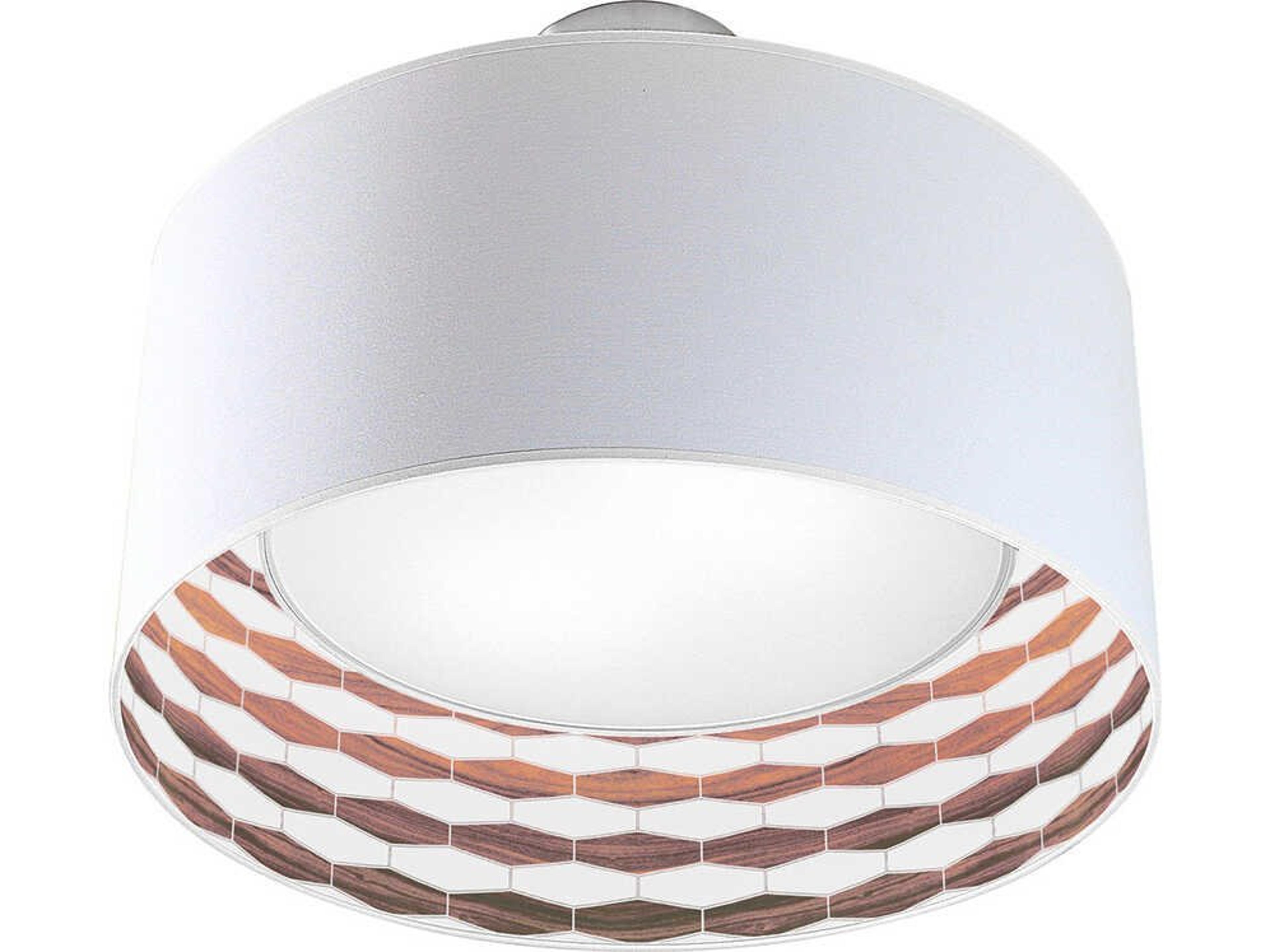 Weave Printed Inny 2-Light Rose Drum Flush Mount