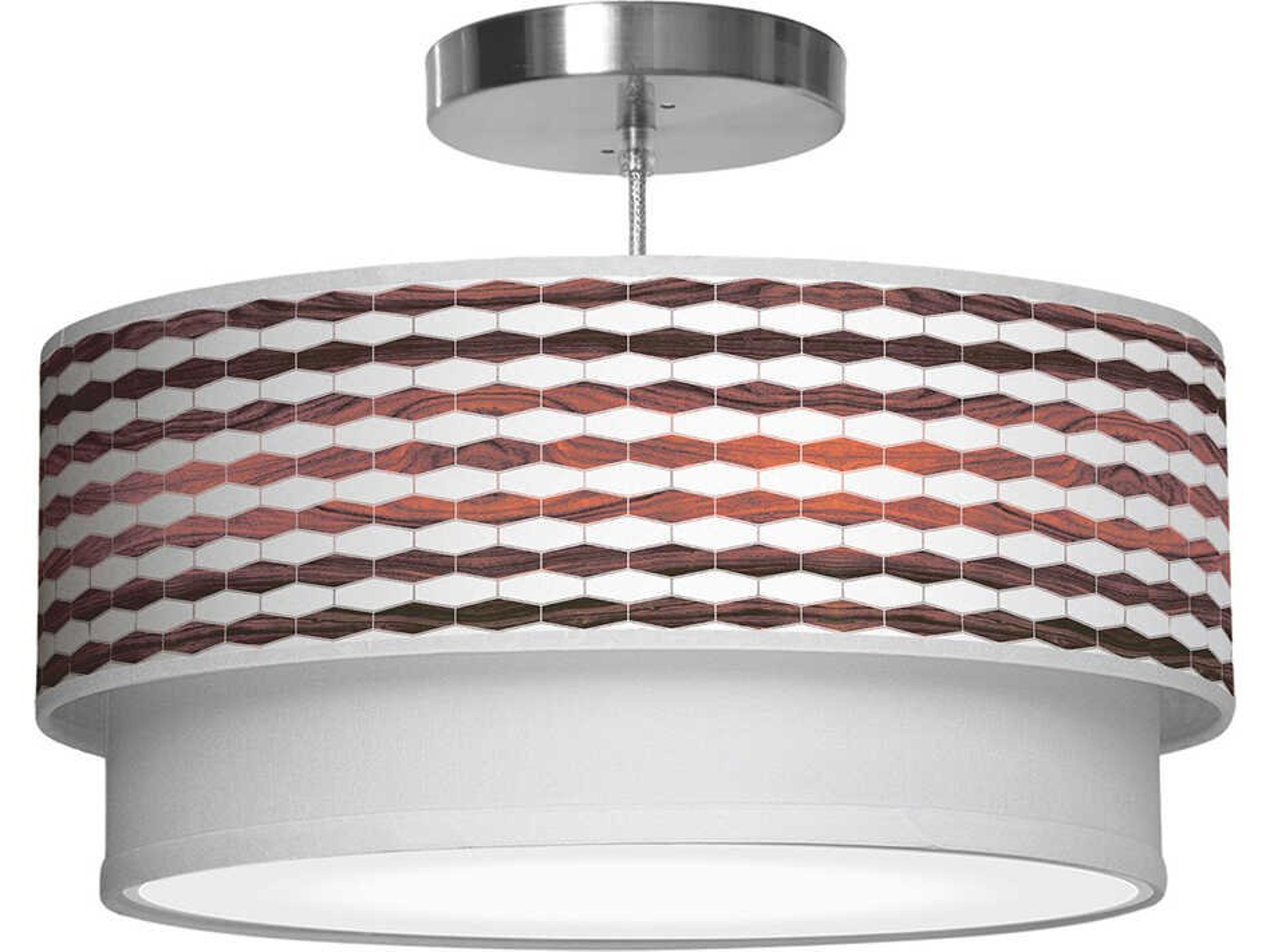 Weave Printed Luther 1-Light Rose Drum Tiered Pendant