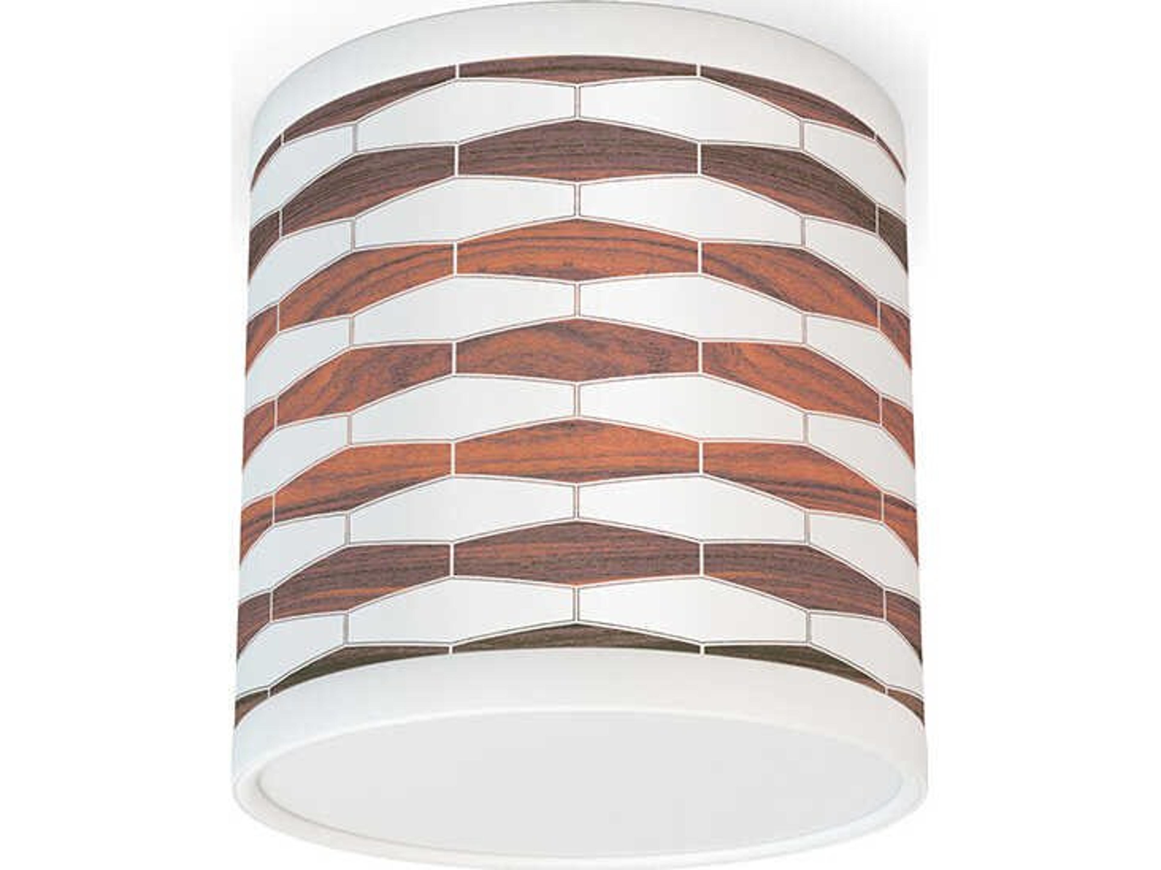 Weave Printed Reed 1-Light Rose Cylinder Flush Mount