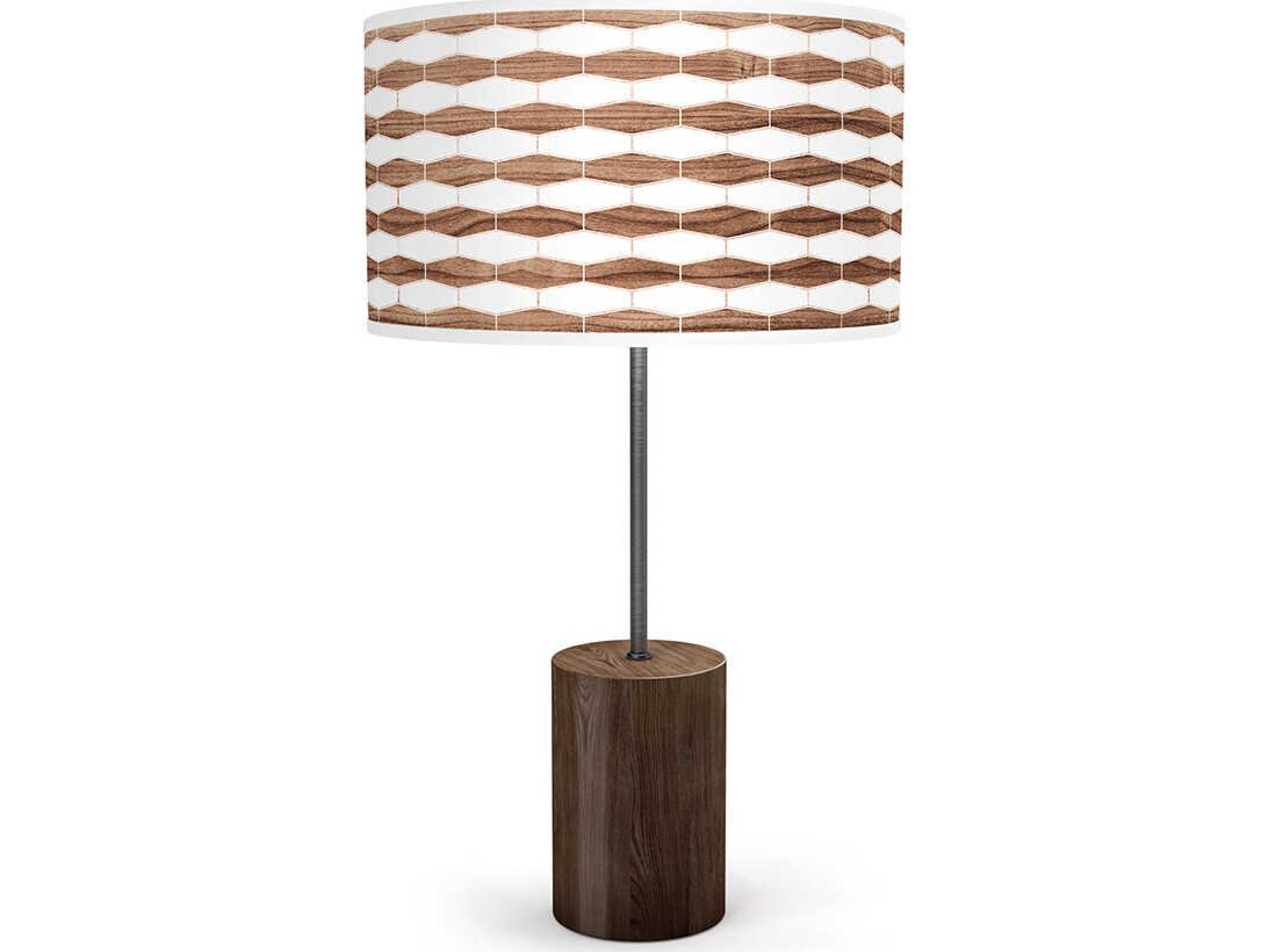 Weave Printed Chuck Walnut Buffet Lamp