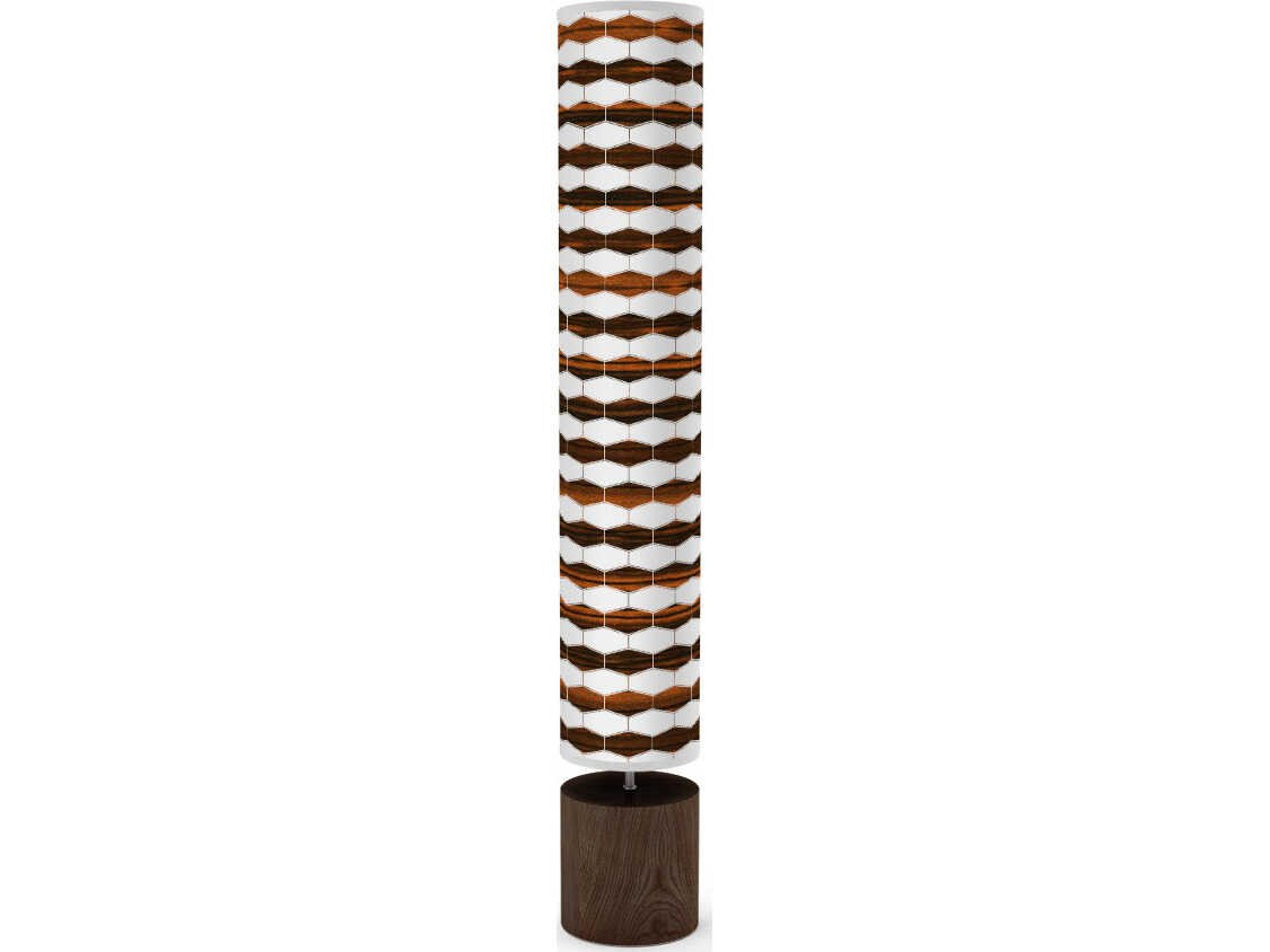 Weave Printed Spin Brown Floor Lamp