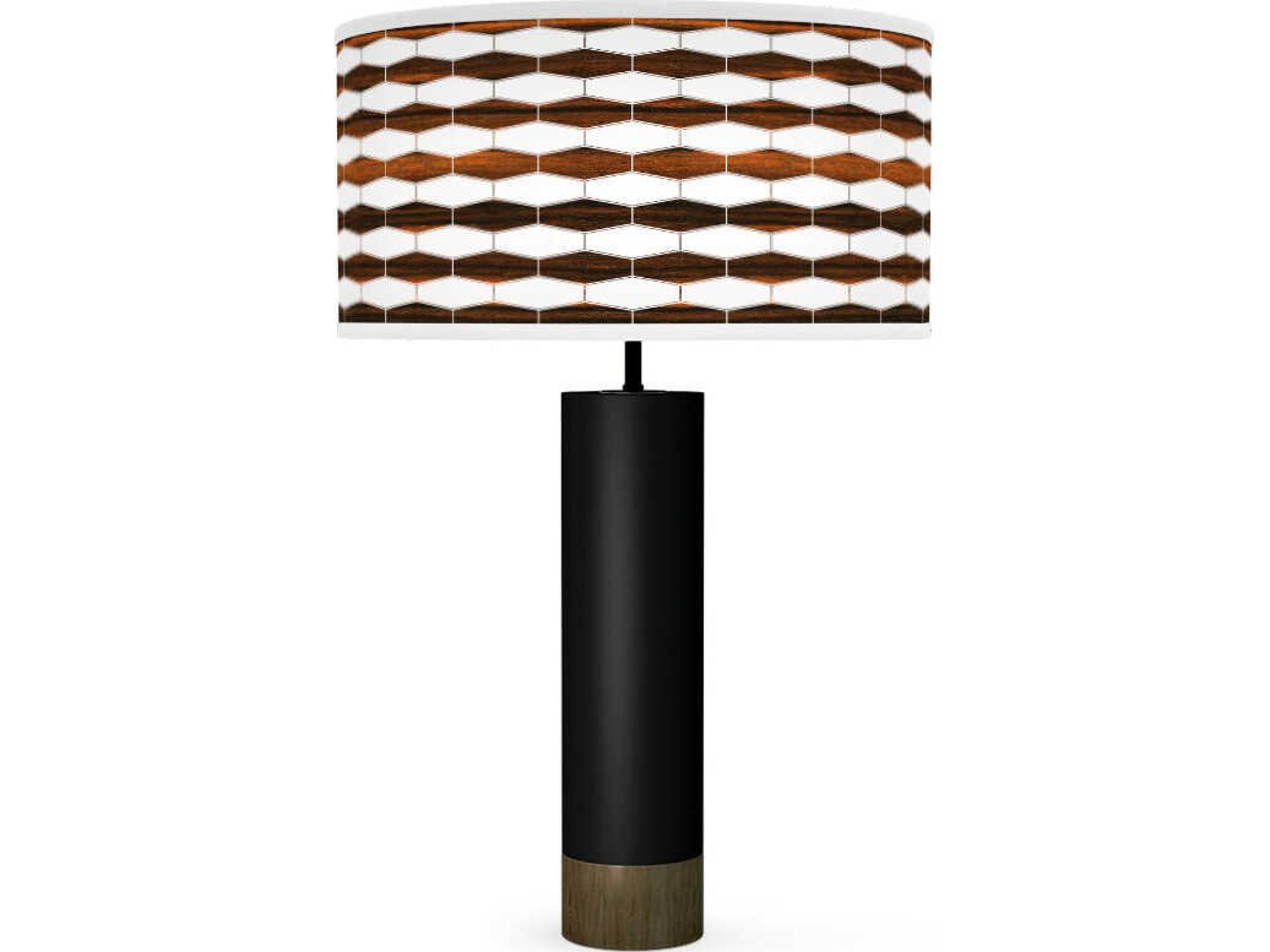 Weave Printed Thad Black Buffet Lamp