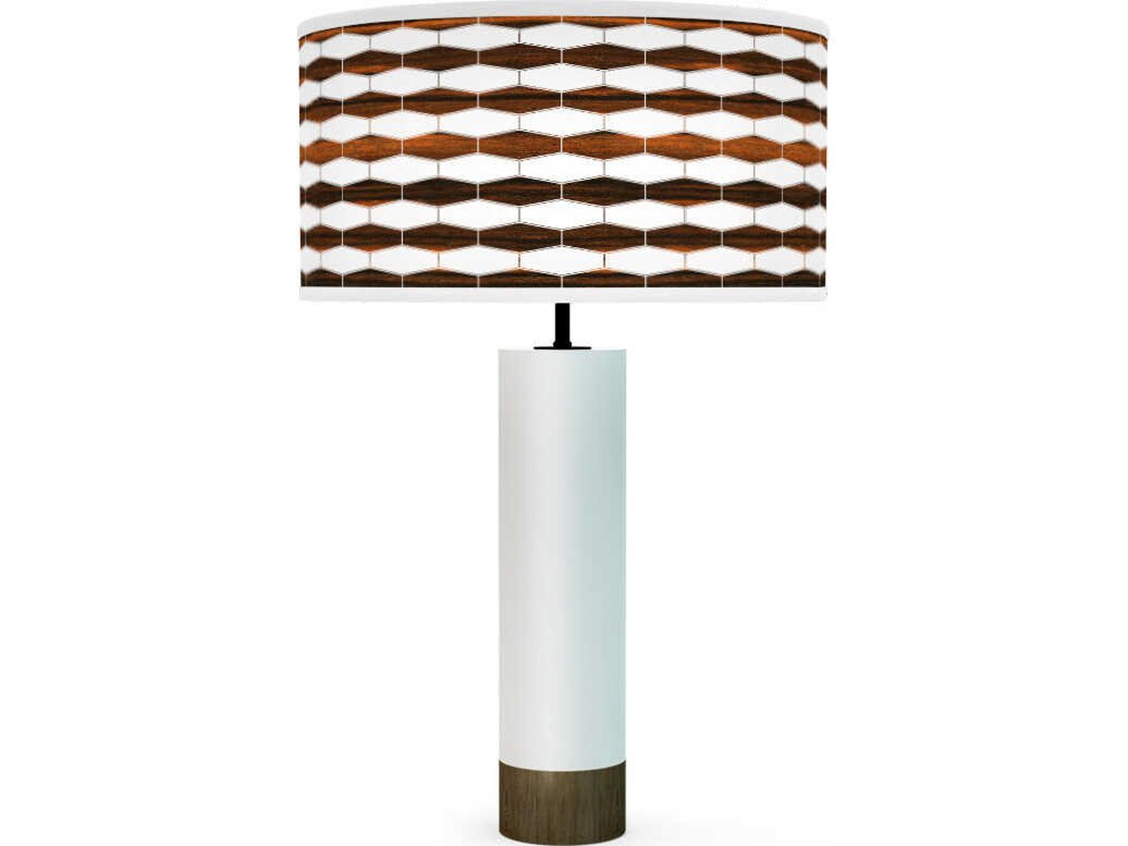 Weave Printed Thad White Buffet Lamp