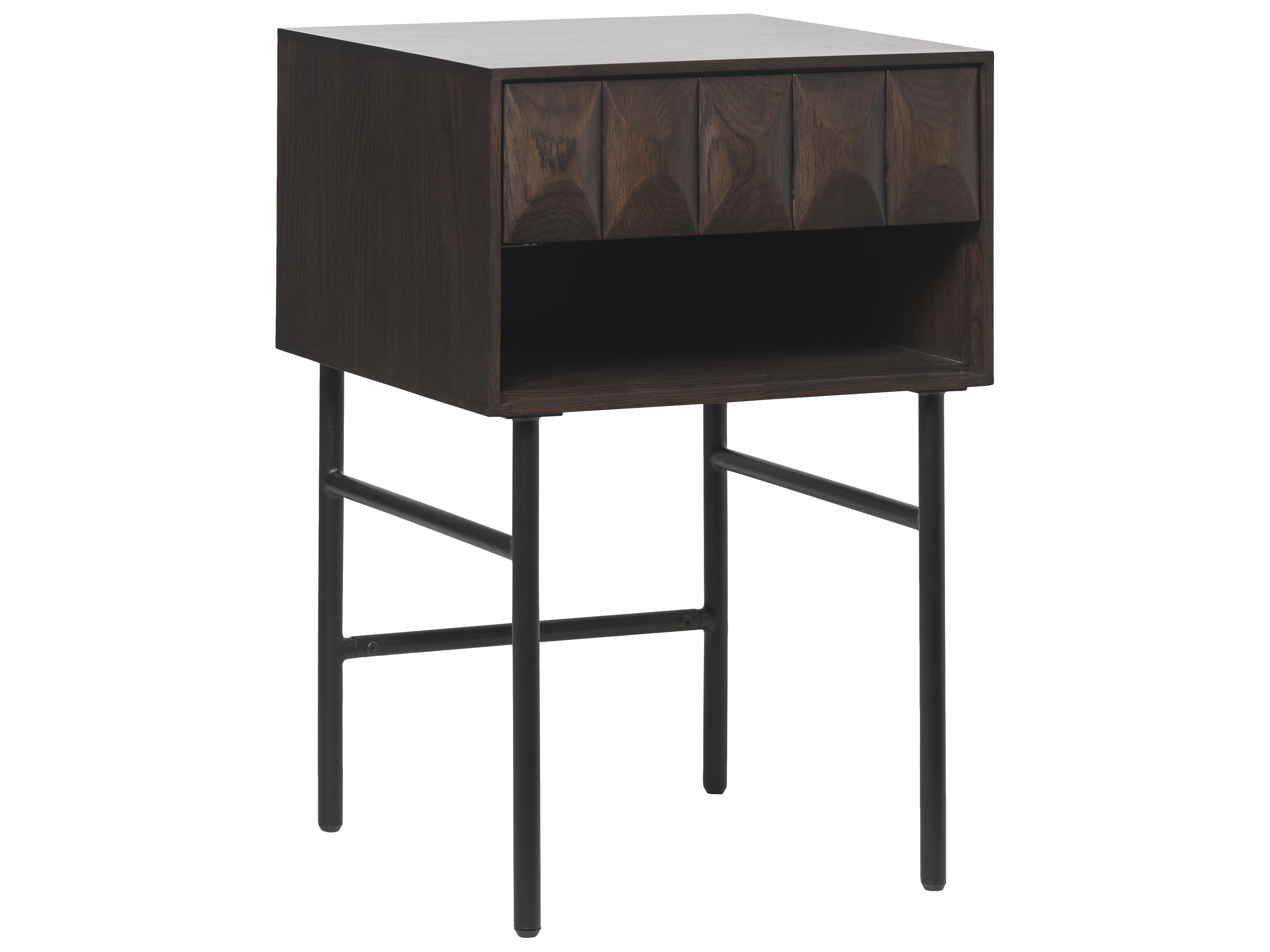 Latina Rectangular Wood Black Oak End Table