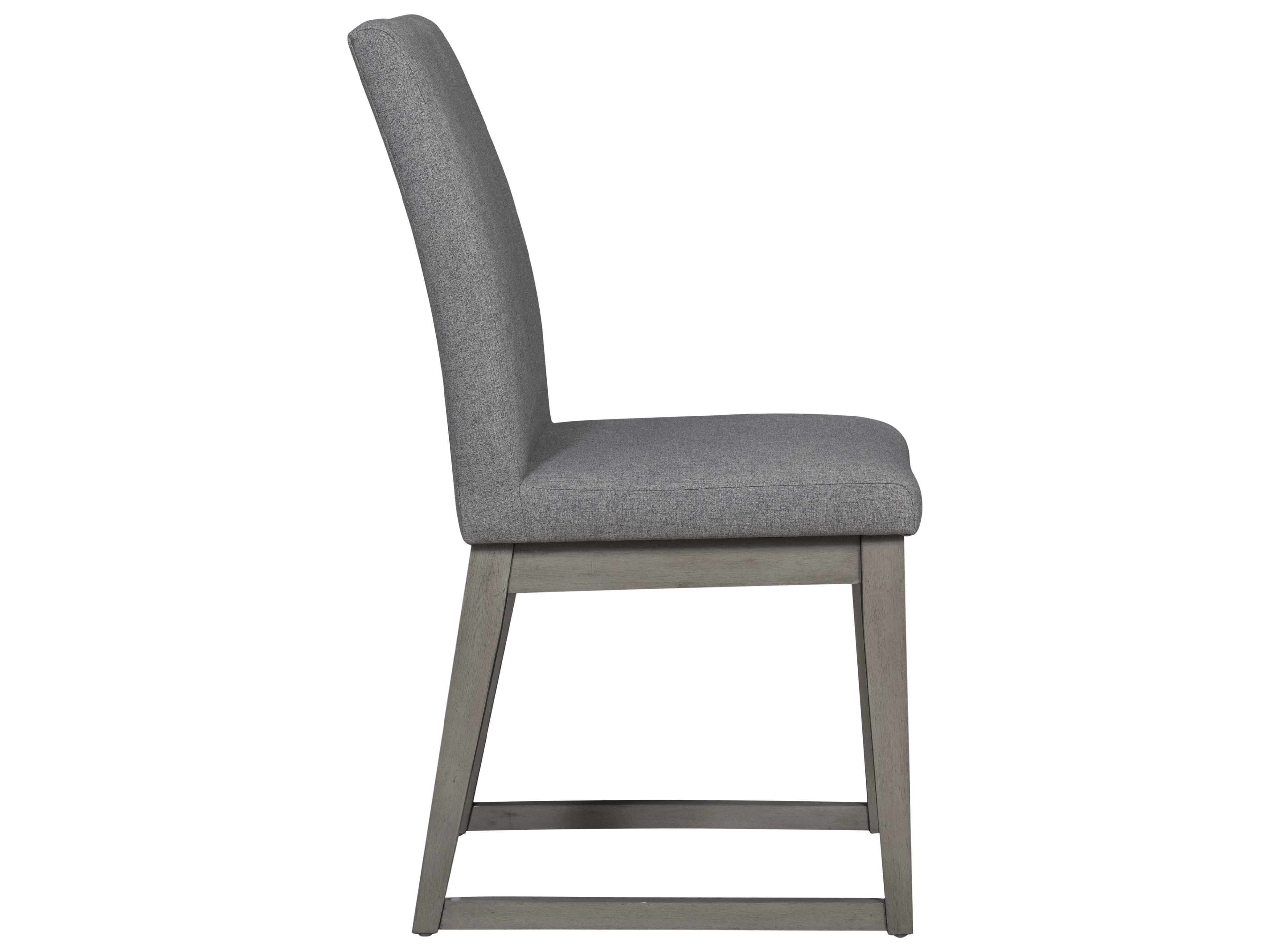 May Pine Wood Gray Upholstered Side Dining Chair