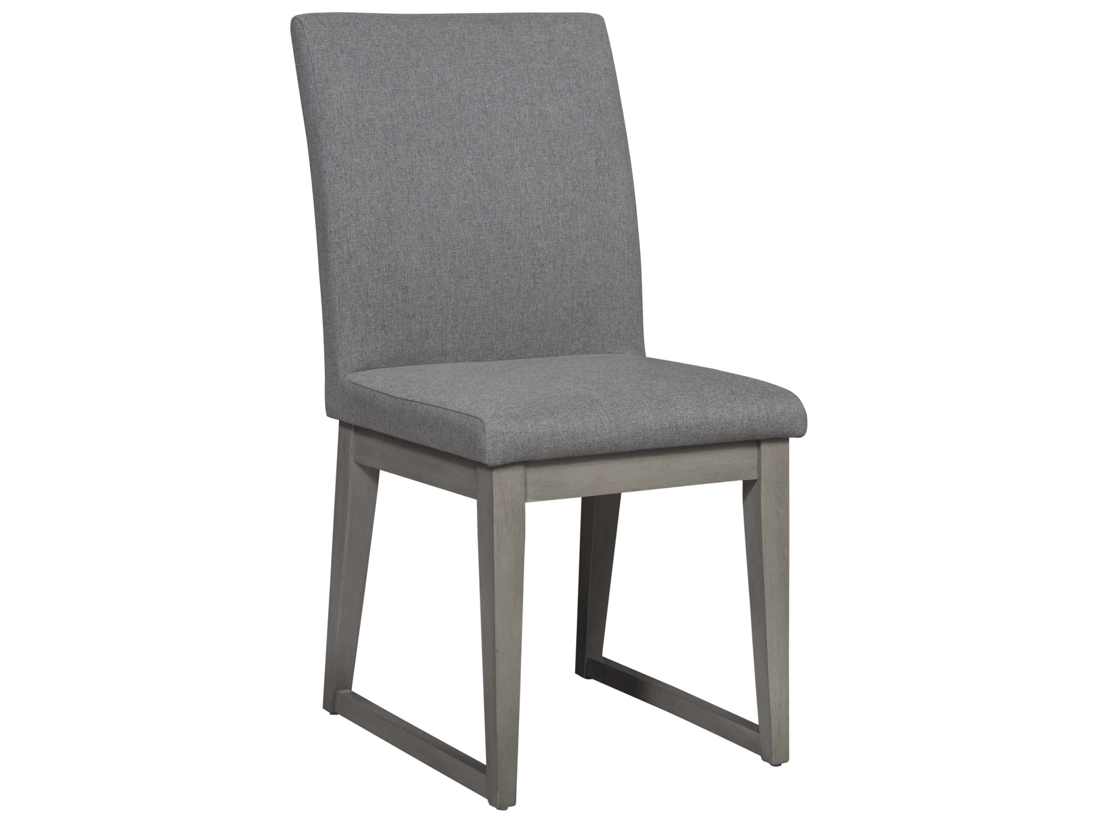 Unique Furniture May Pine Wood Gray Upholstered Side Dining Chair
