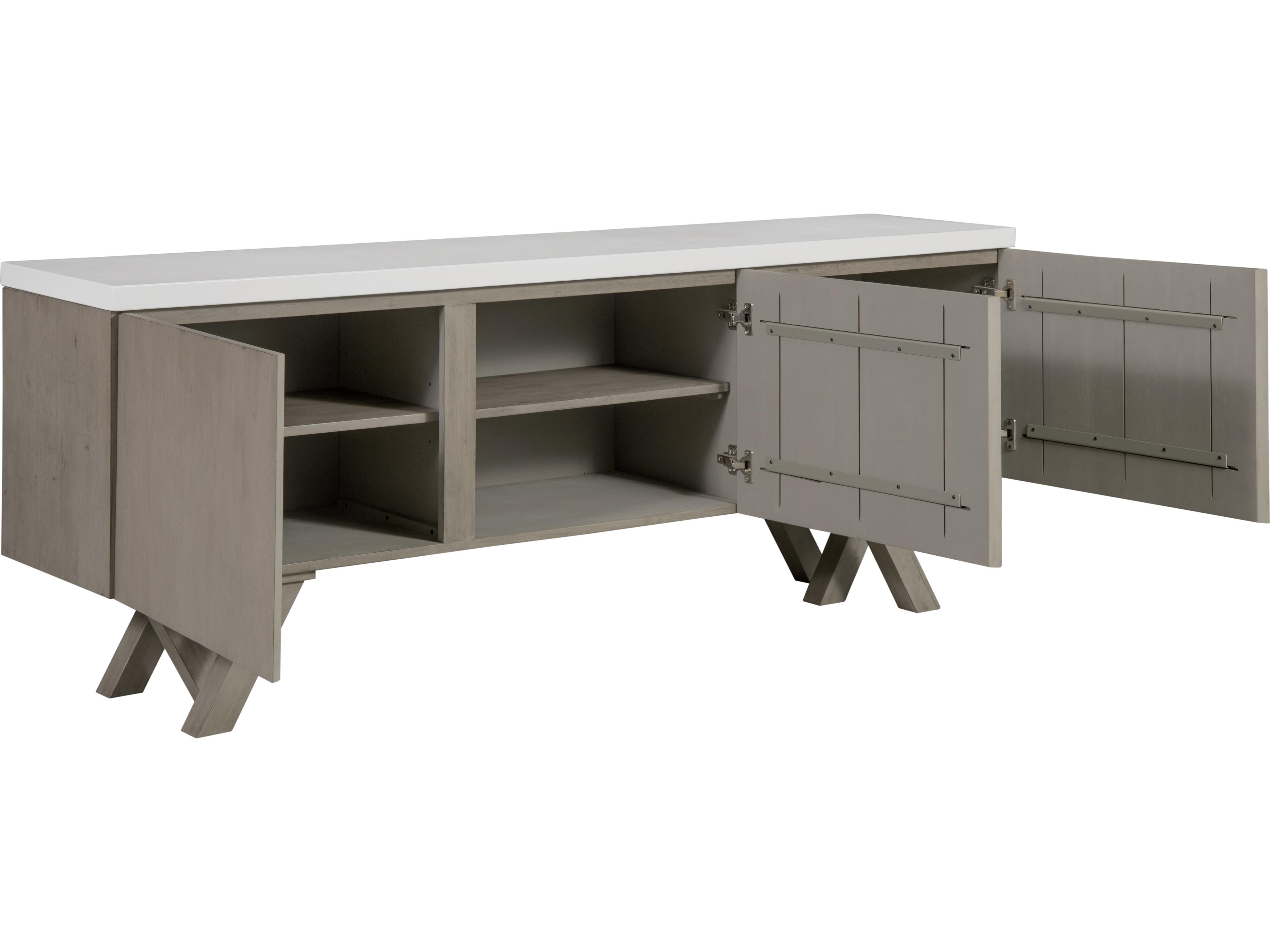 Unique Furniture Mills 74" Acacia Wood Grey Sideboard