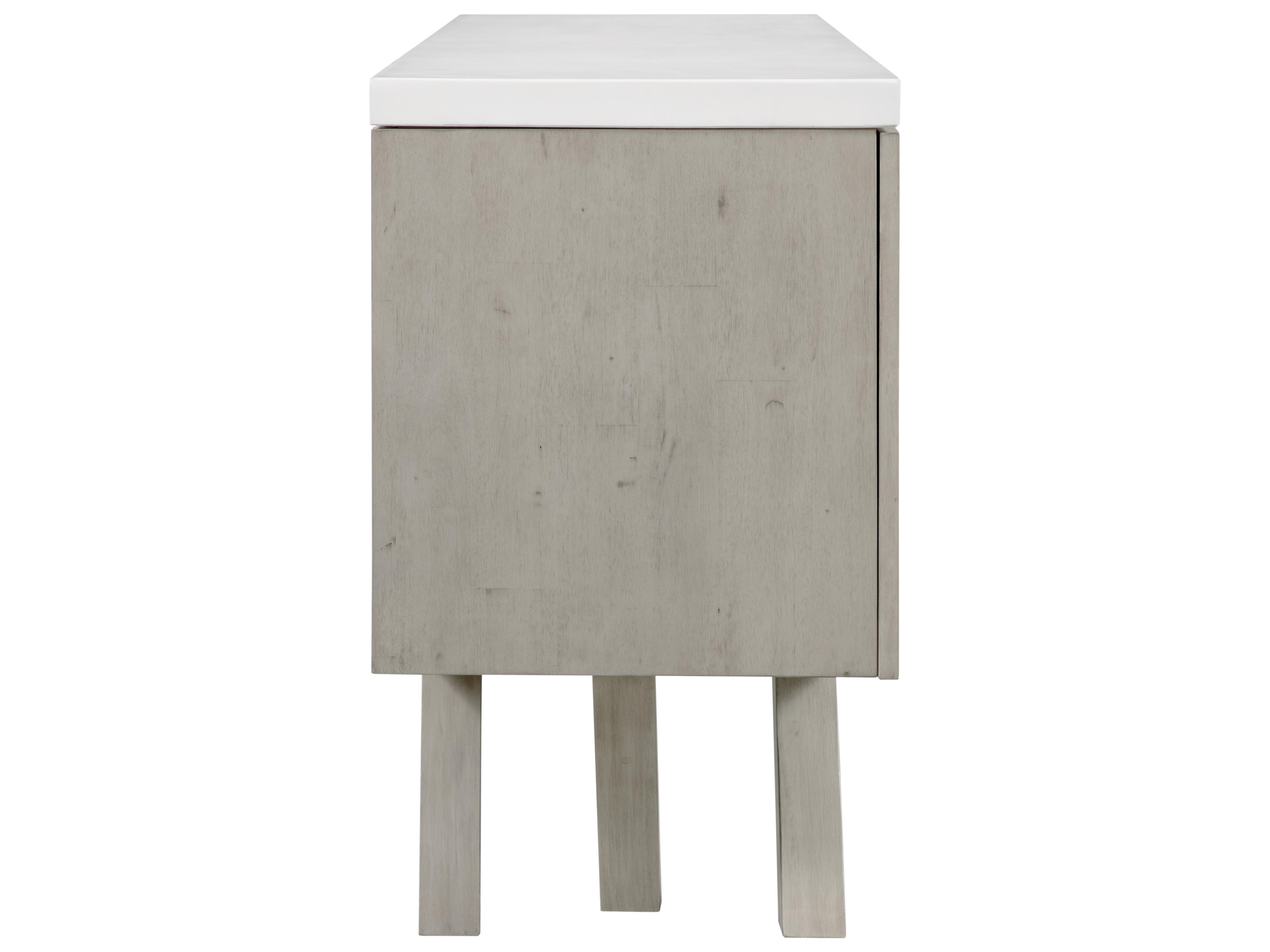 Unique Furniture Mills 74" Acacia Wood Grey Sideboard