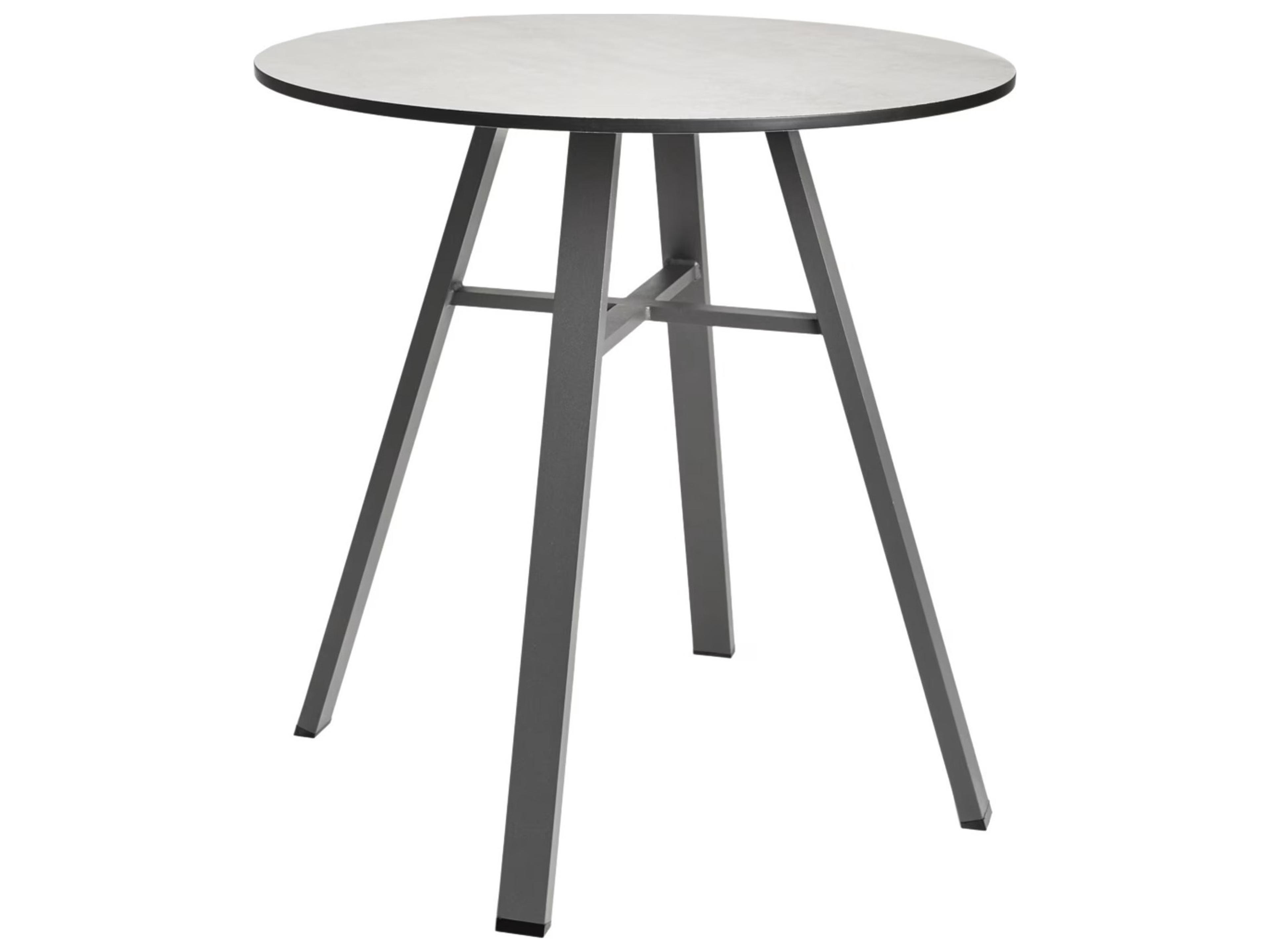 Furniture Harmony IPE 29" Round Bistro Table/ Slate with Light Slate HPL