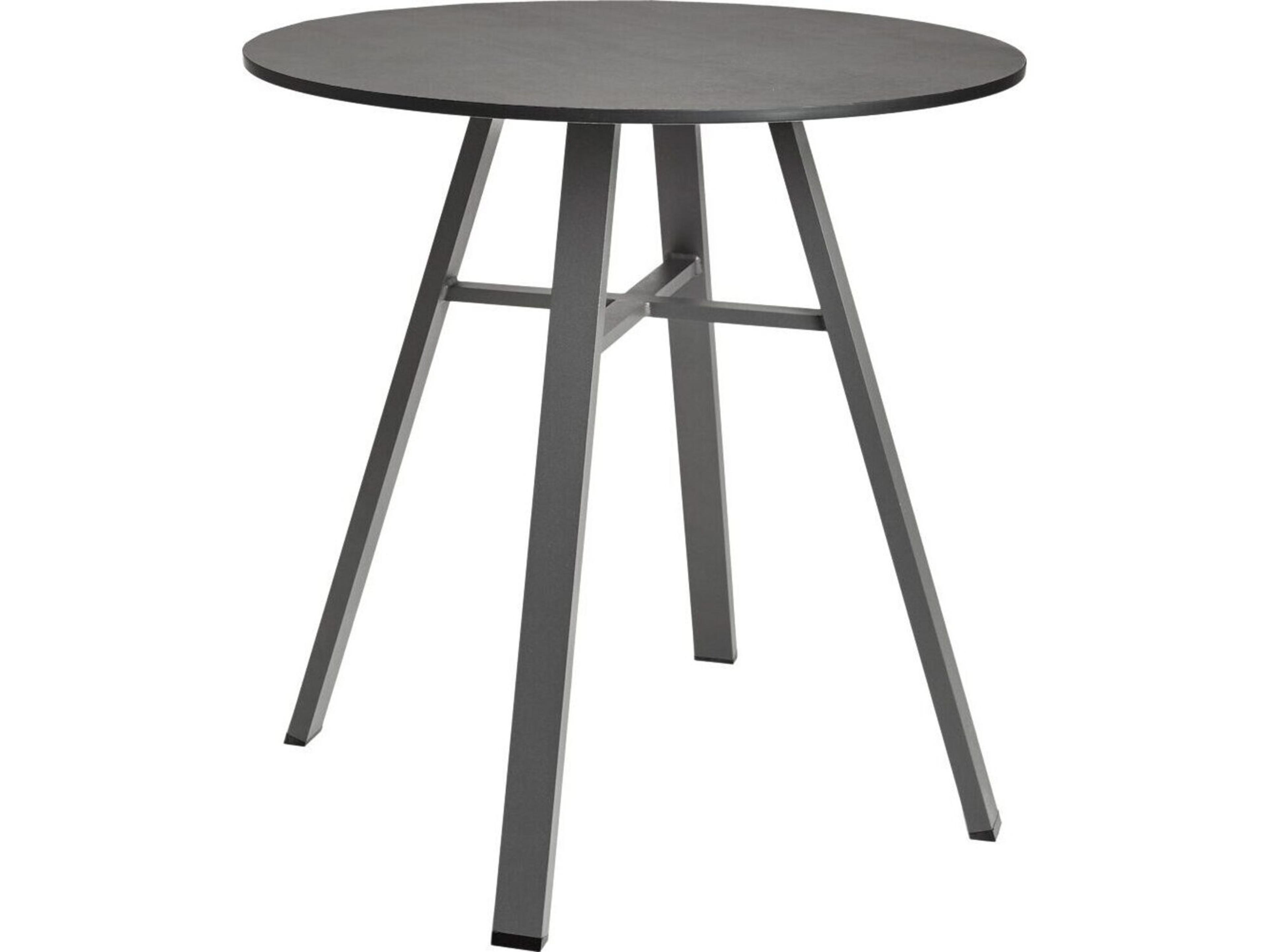Furniture Harmony IPE 29" Round Bistro Table/ Slate with Dark Gray HPL