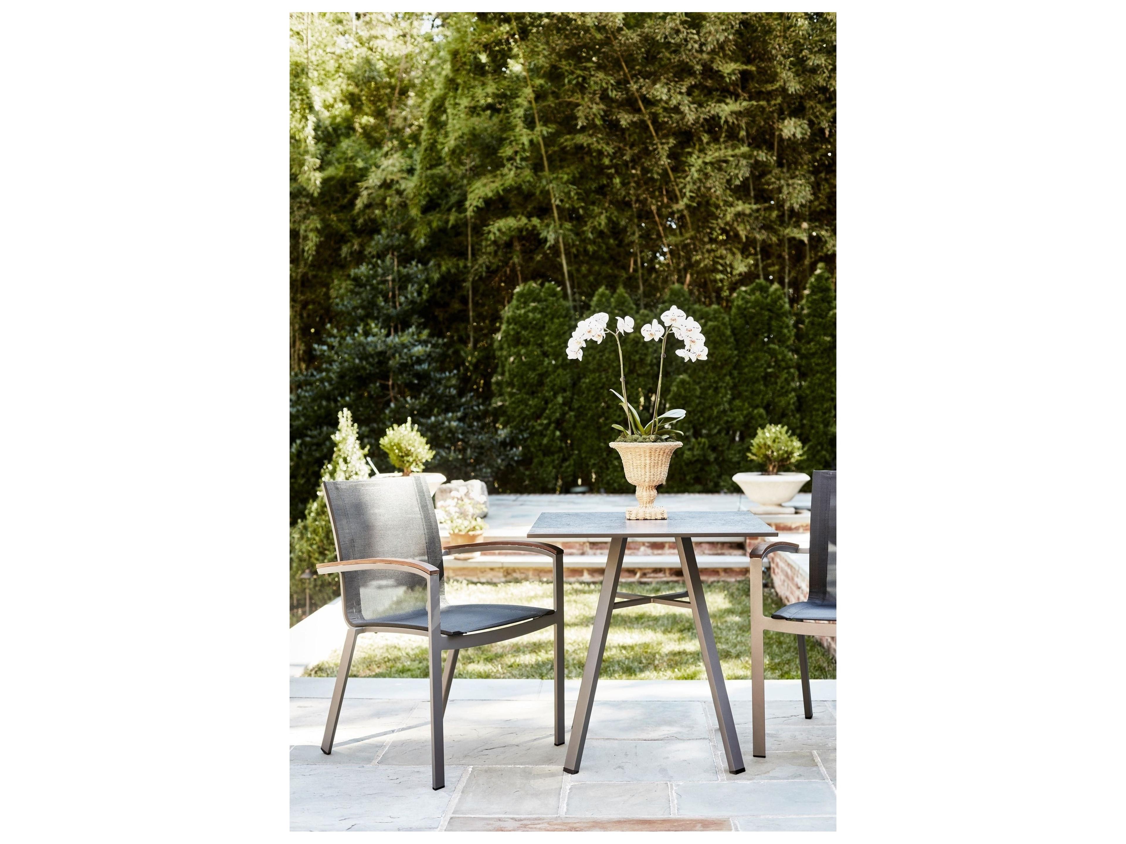 Jensen Outdoor Furniture Harmony IPE 29" Square Bistro Table/ Slate with Dark Gray HPL