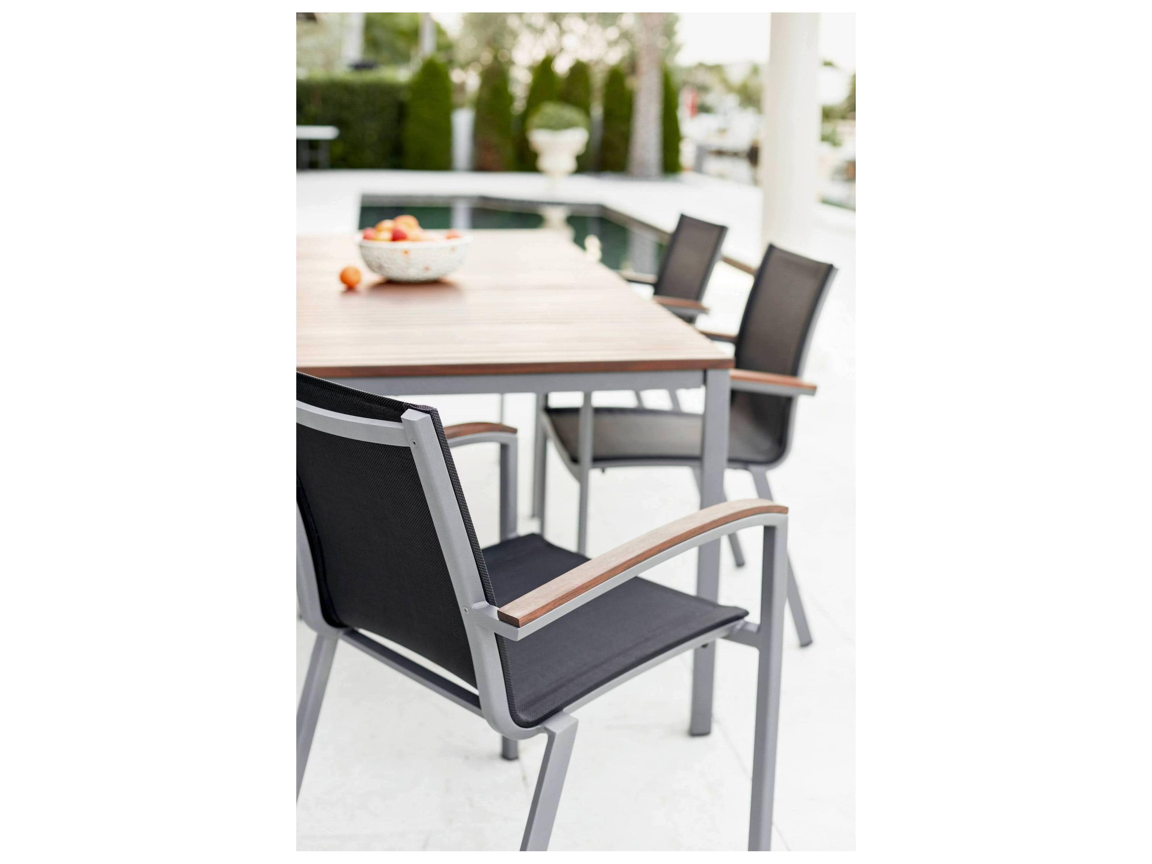 Jensen Outdoor Furniture Harmony IPE 86" x 40" Rectangular Dining Table/ Slate with LPE Top