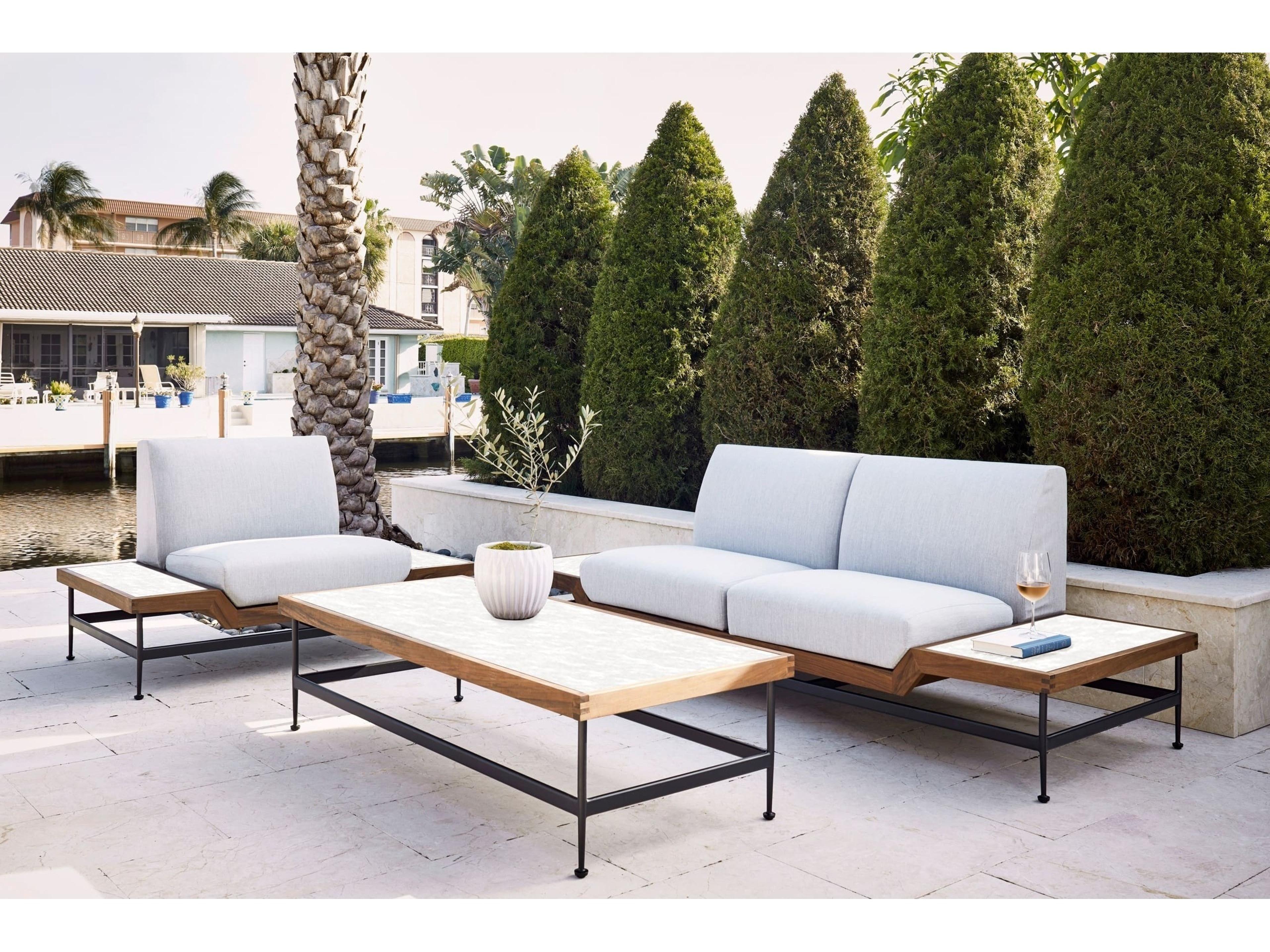 Jensen Outdoor Furniture Jett IPE 60" x 25" Rect Coffee Table with White HPL Tops