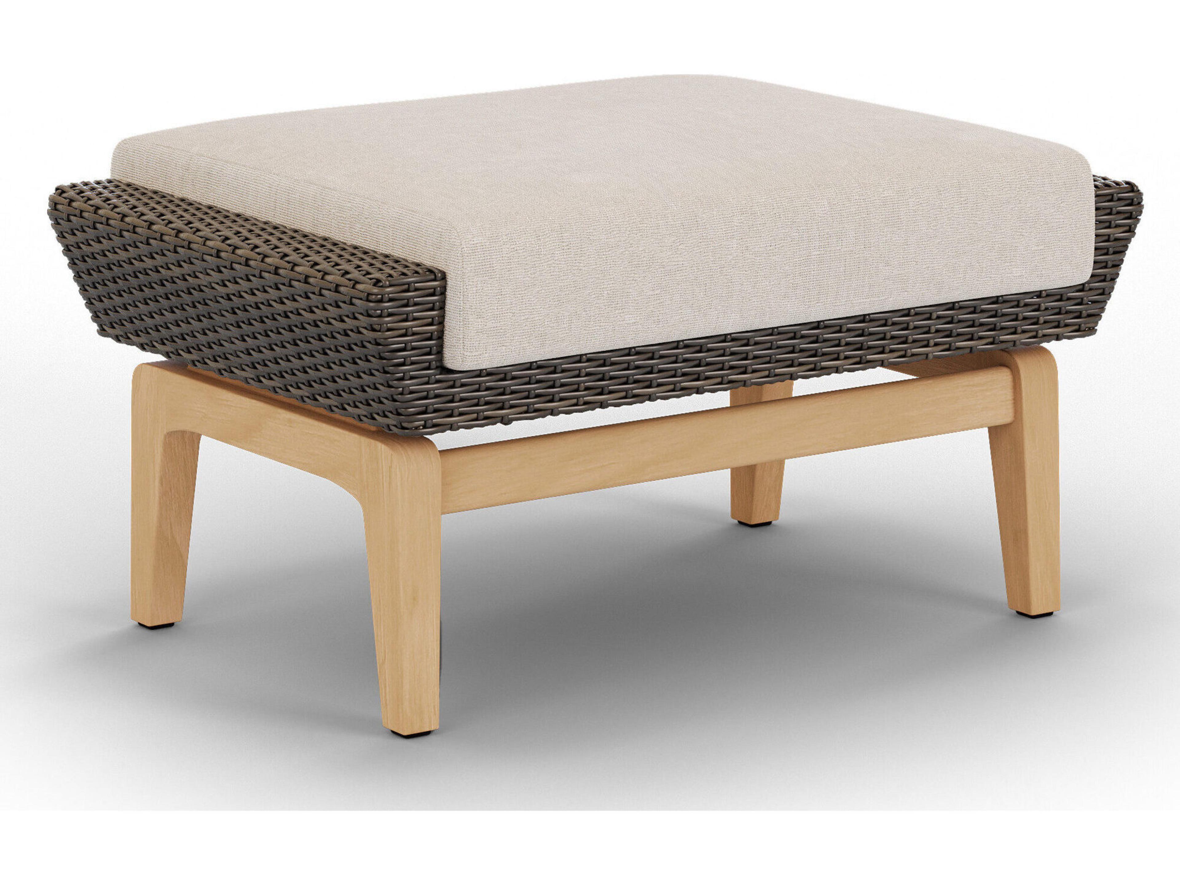 Coral Ottoman Natural Ipe Wood