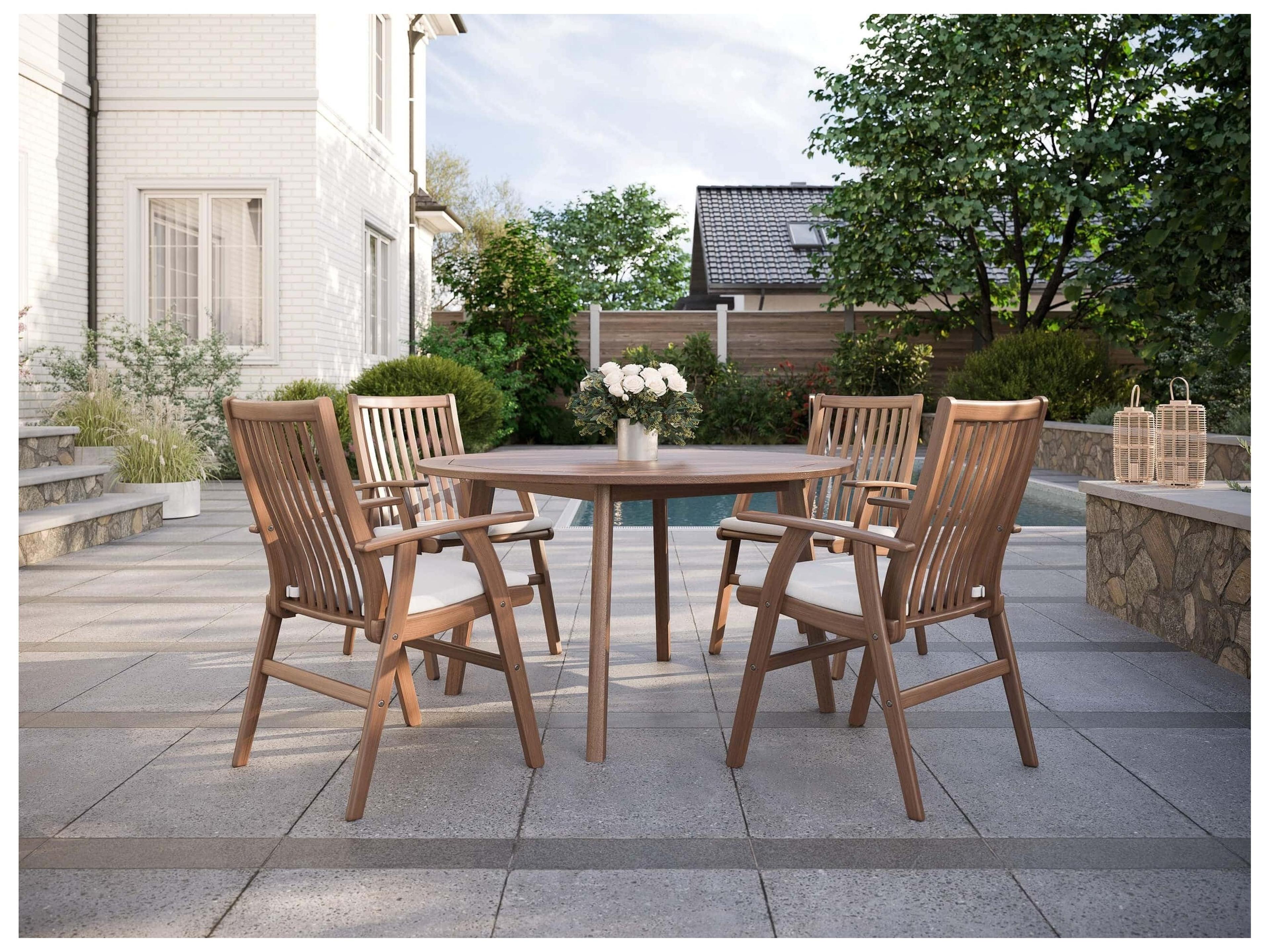 Jensen Outdoor Furniture Foundations Ipe IPEFoundations IPE 52" Round Dining Table