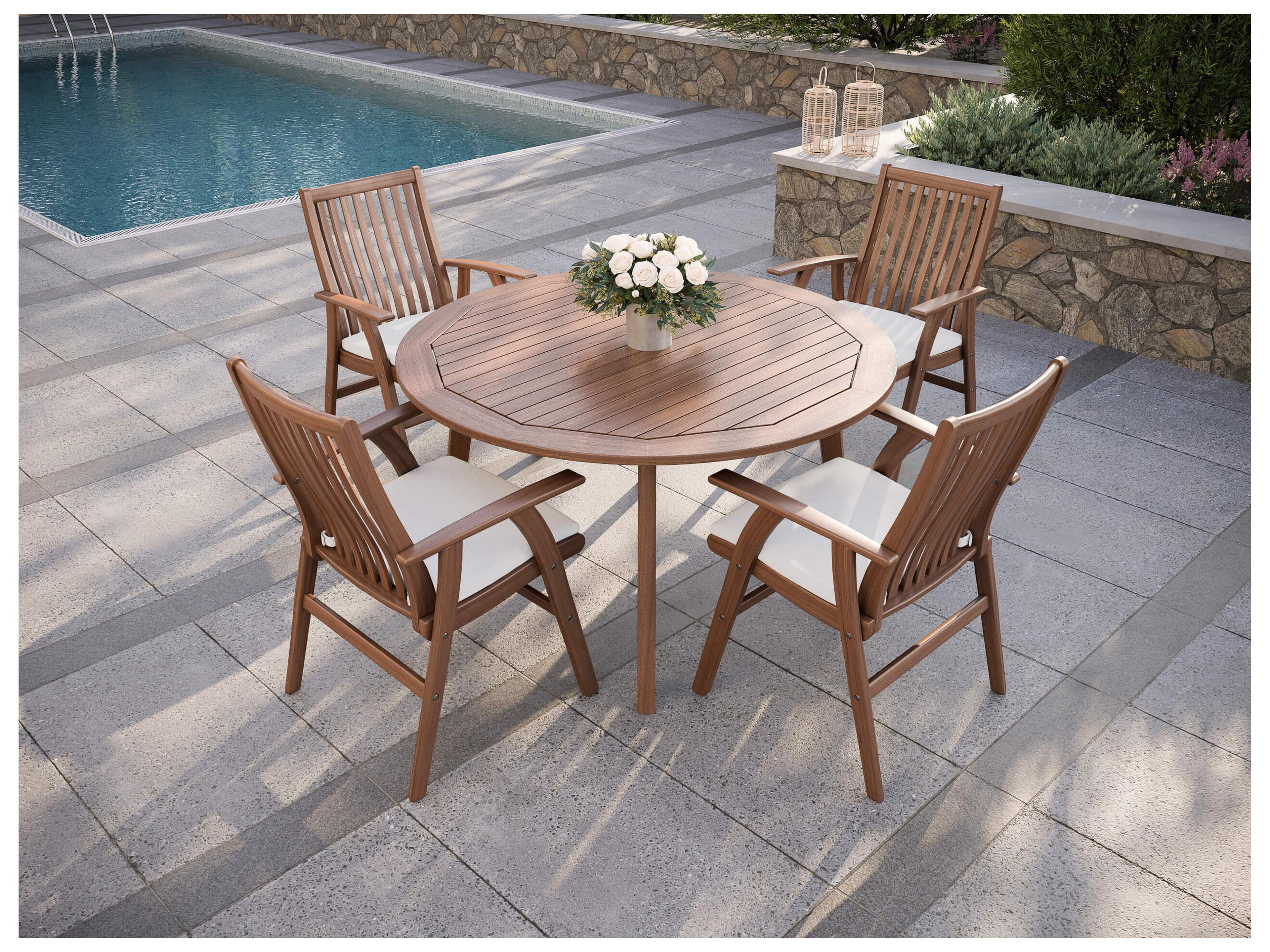Jensen Outdoor Furniture Foundations Ipe IPEFoundations IPE 52" Round Dining Table