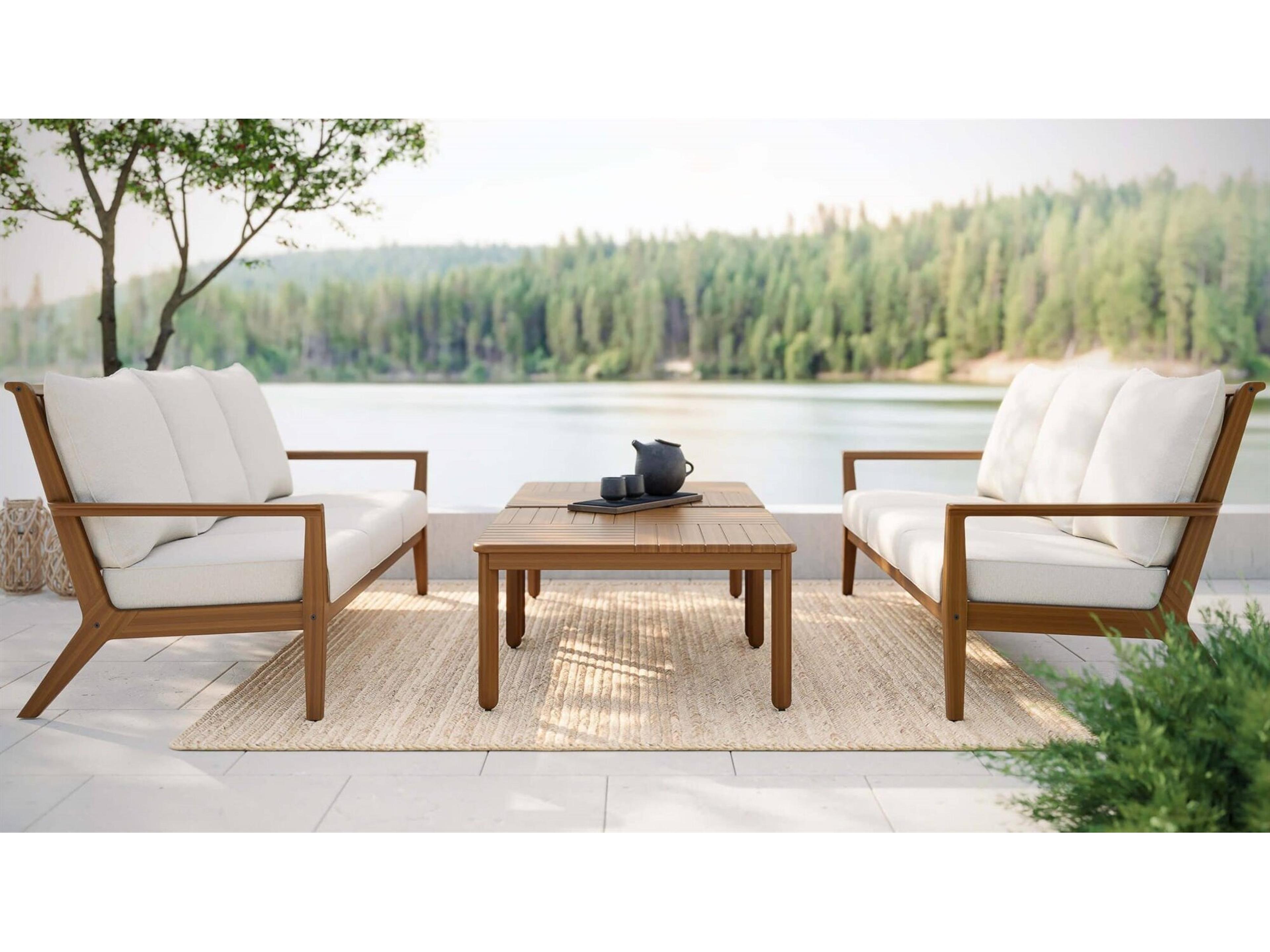 Jensen Outdoor Furniture Foundations Ipe IPEFoundations IPE Mosaic 35" Square Coffee Table