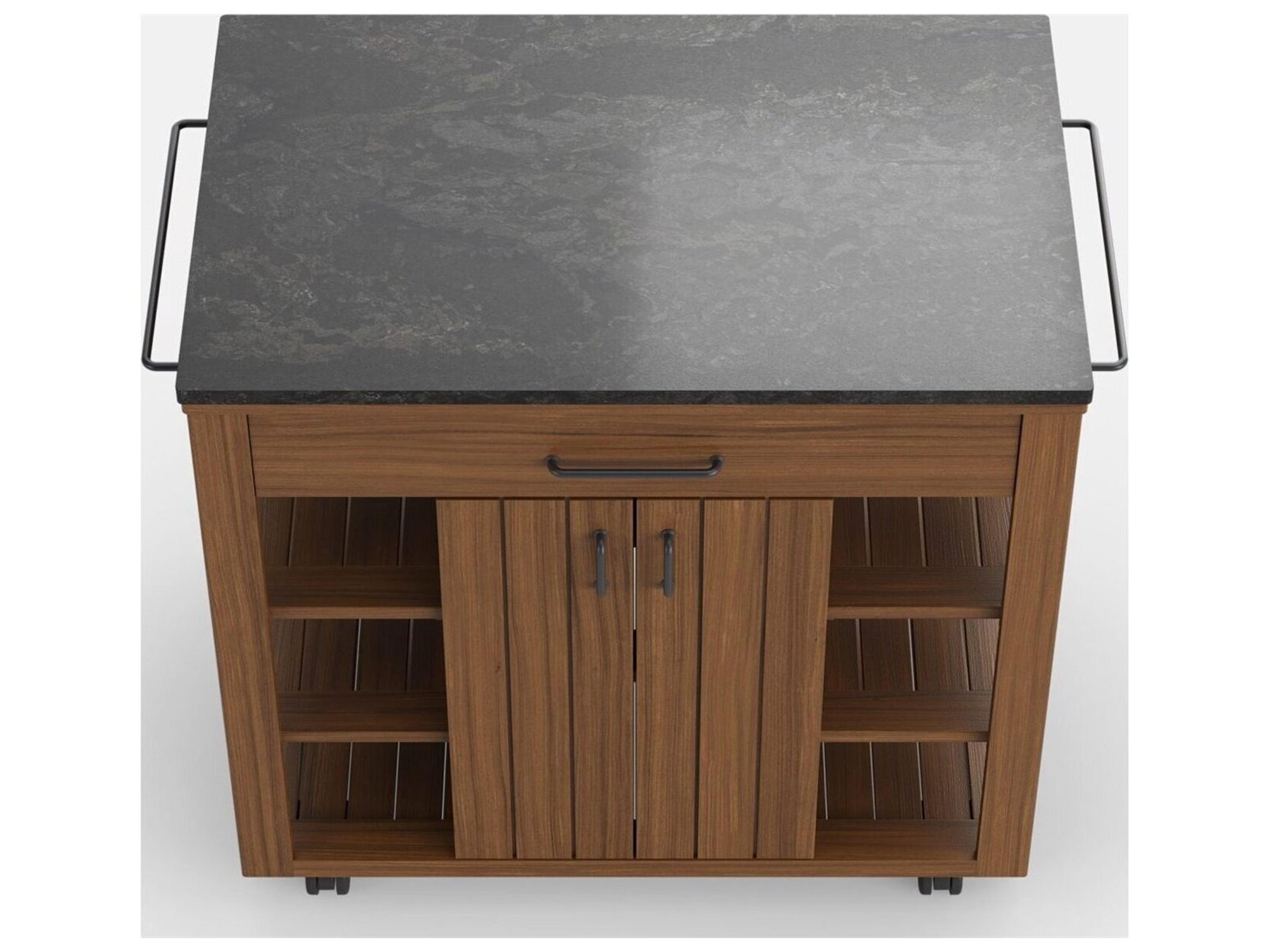 Jensen Outdoor Furniture Foundations Ipe IPEFoundations IPE Sage Serving Buffet with Quartz Top/ Shadow
