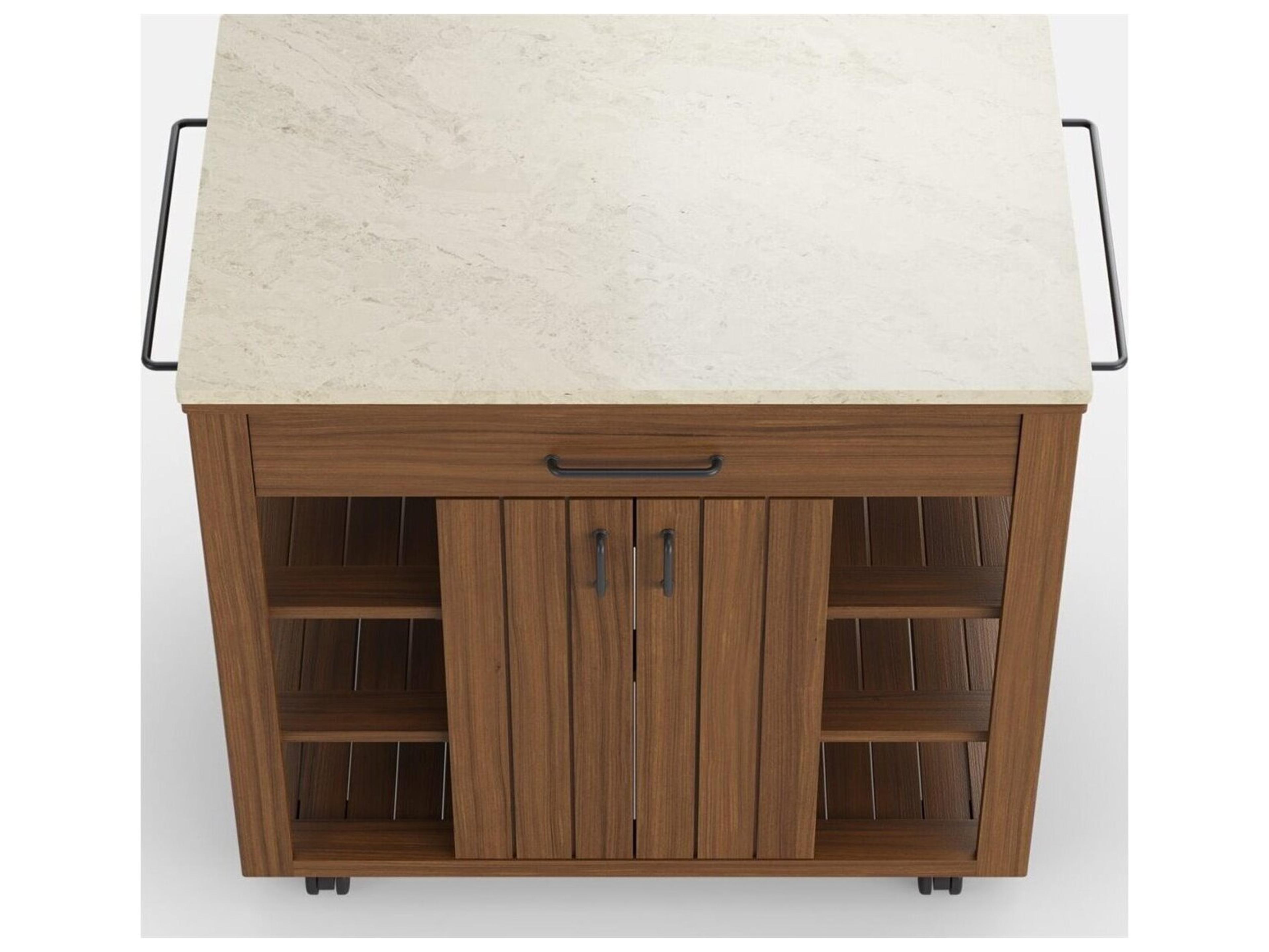 Jensen Outdoor Furniture Foundations Ipe IPEFoundations IPE Sage Serving Buffet with Quartz Top/ Silica