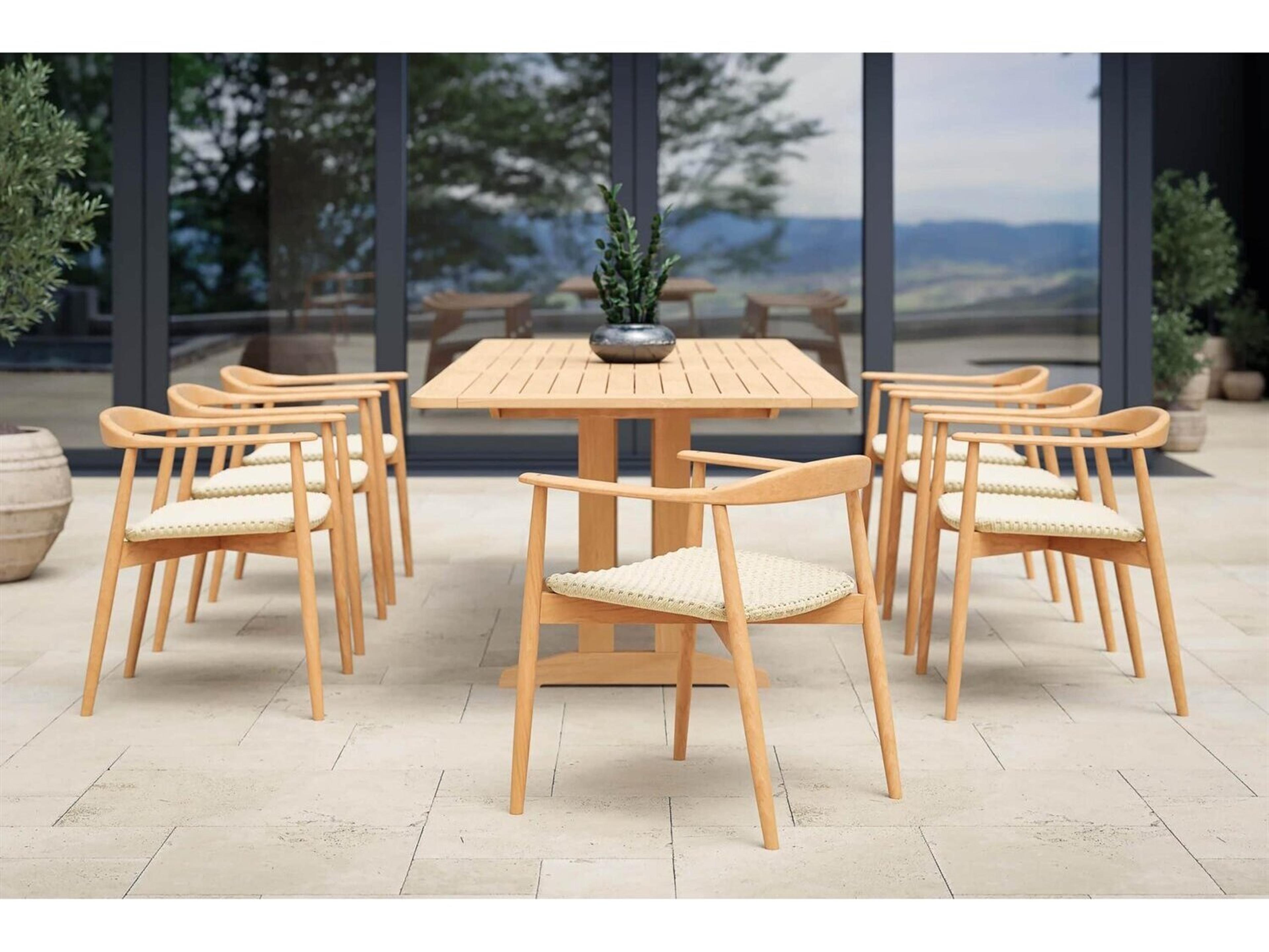 Jensen Outdoor Furniture Foundations Teak IPE 74" x 38" Rectangular Dining Table