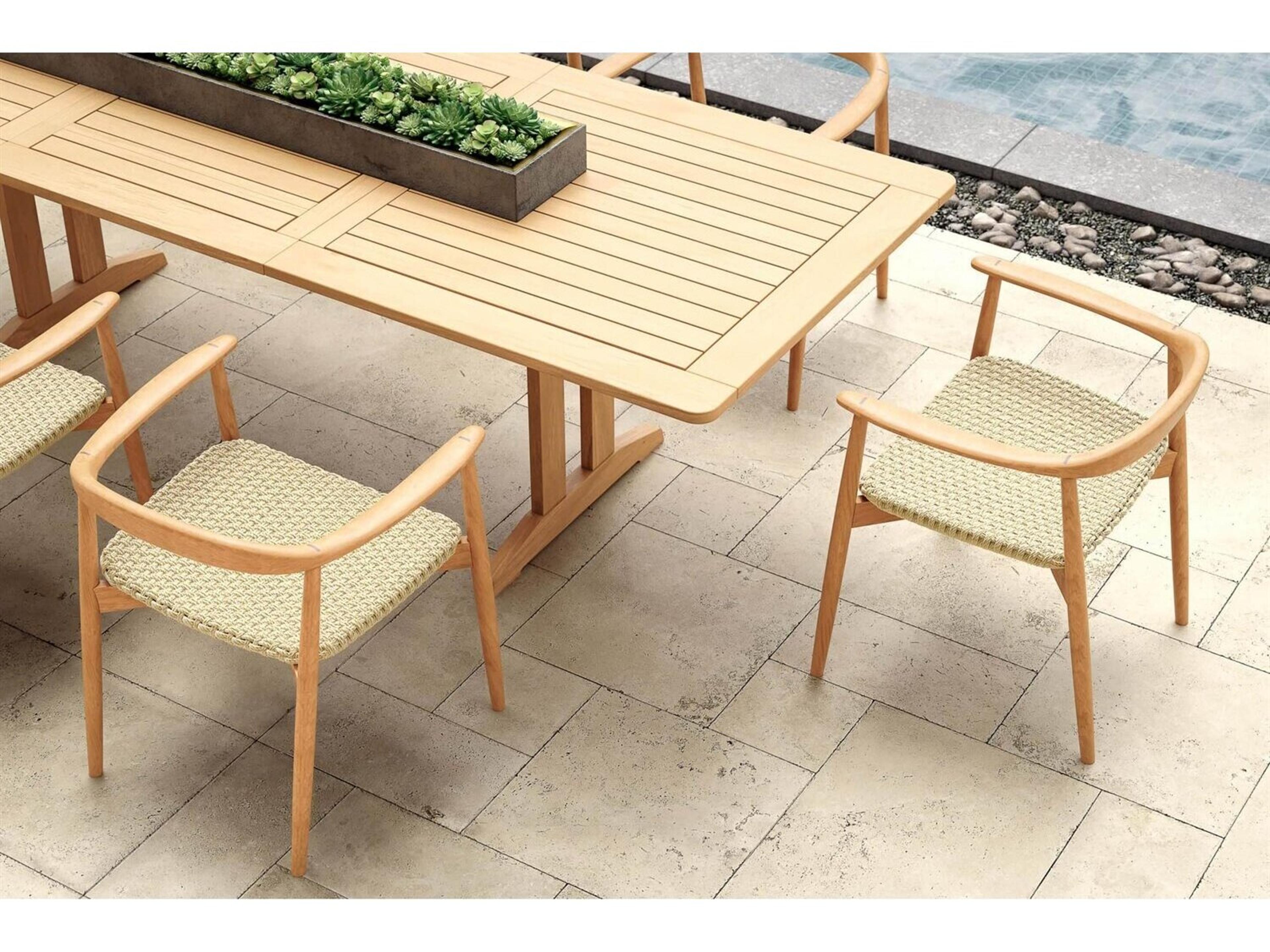 Jensen Outdoor Furniture Foundations Teak IPE 74" x 38" Rectangular Dining Table