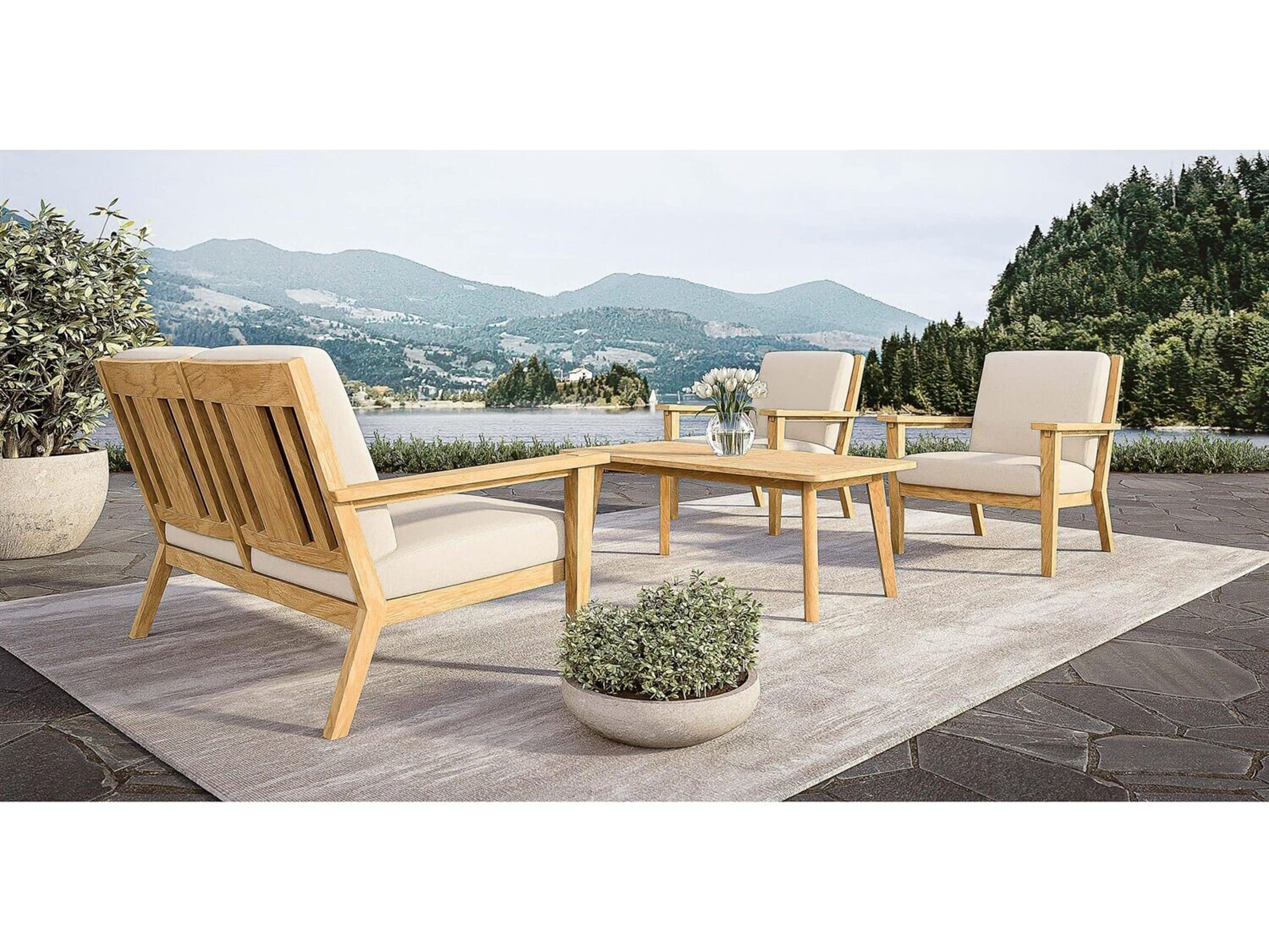 Jensen Outdoor Foundations Teak 20" x 16" Rectangular Side Table