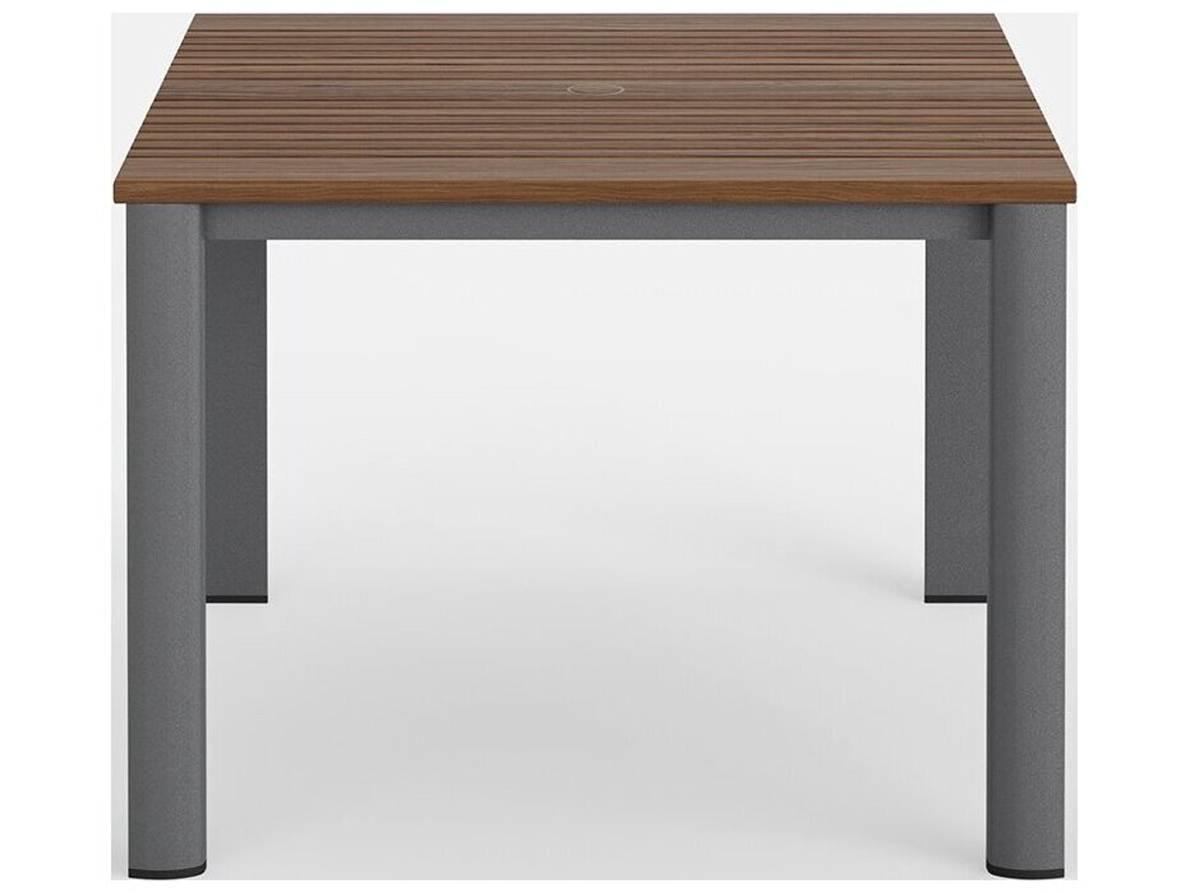 Jensen Outdoor Furniture Foundations IPE Aluminum Mesa 40" Square Dining Table with LPE Top/ Slate