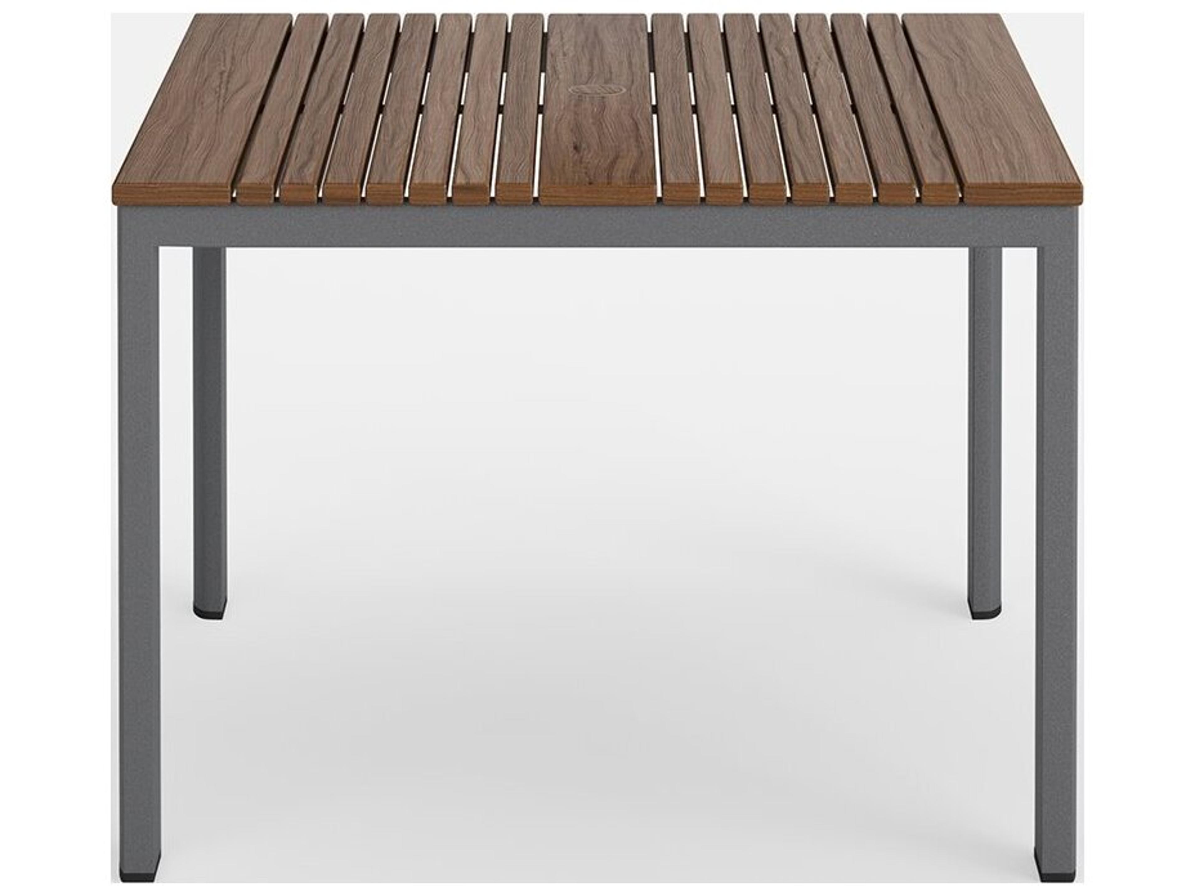 Jensen Outdoor Furniture Foundations IPE Aluminum Mesa 40" Square Dining Table with LPE Top/ Slate